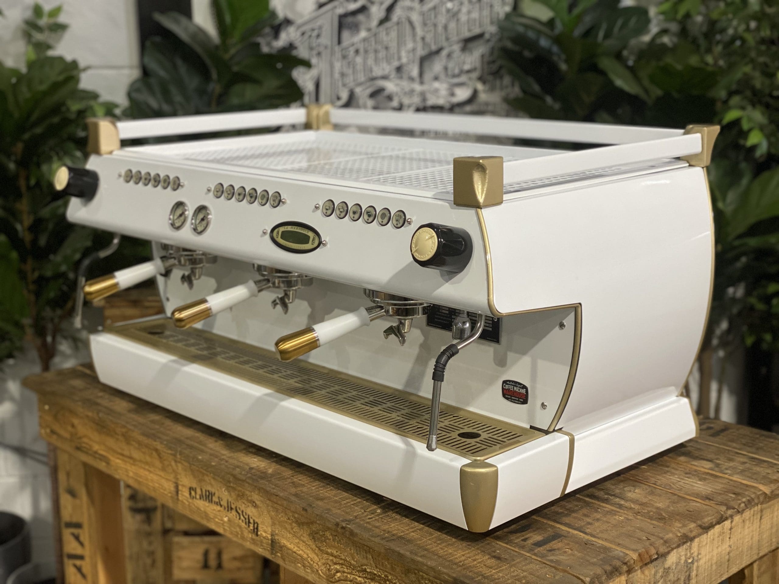 La Marzocco GB5 3 Group White & Gold W. Pesado Group Handles - Used