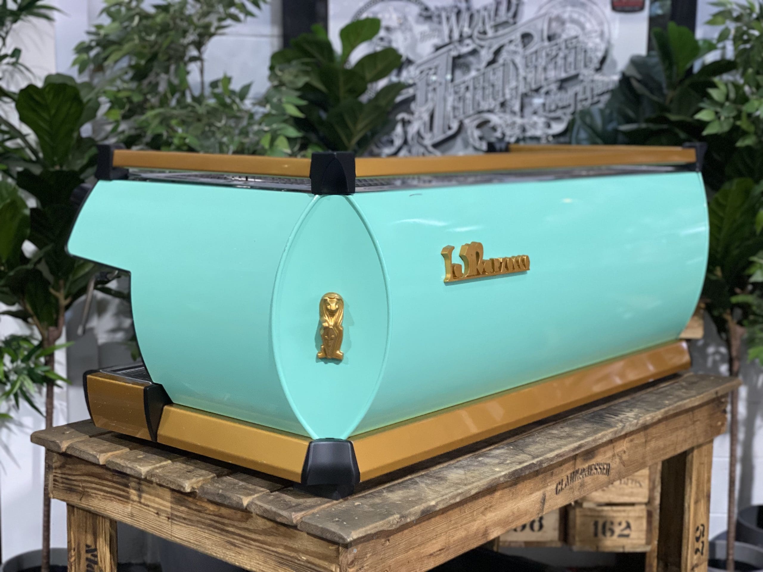 La Marzocco GB5 4 Group Coffee Machine Green & Gold - Used