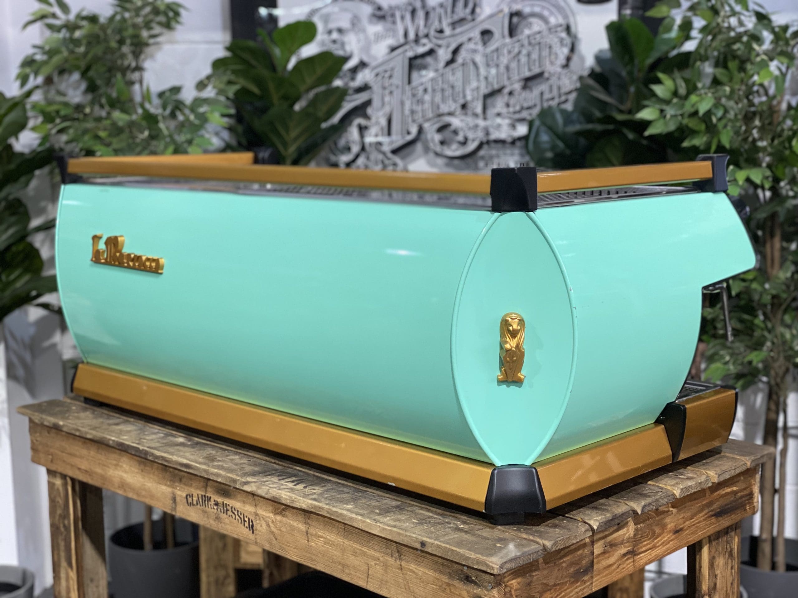 La Marzocco GB5 4 Group Coffee Machine Green & Gold - Used