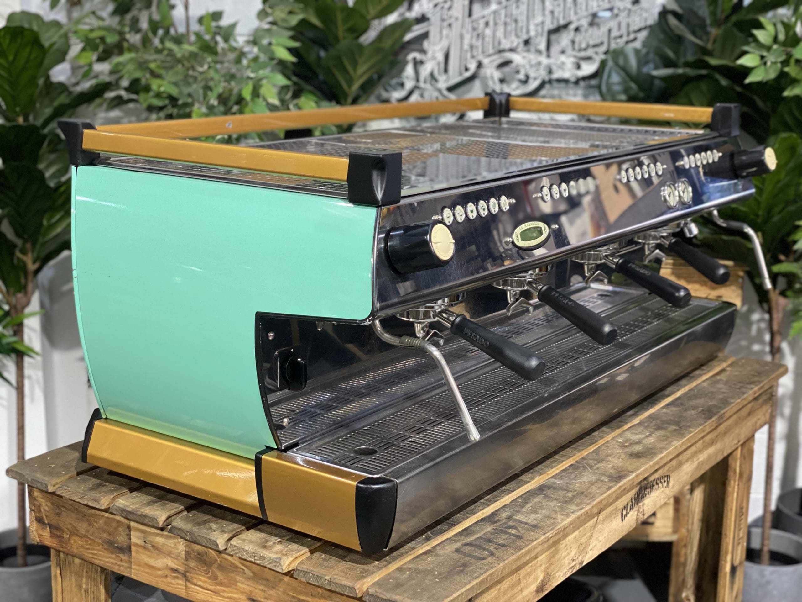 La Marzocco GB5 4 Group Coffee Machine Green & Gold - Used