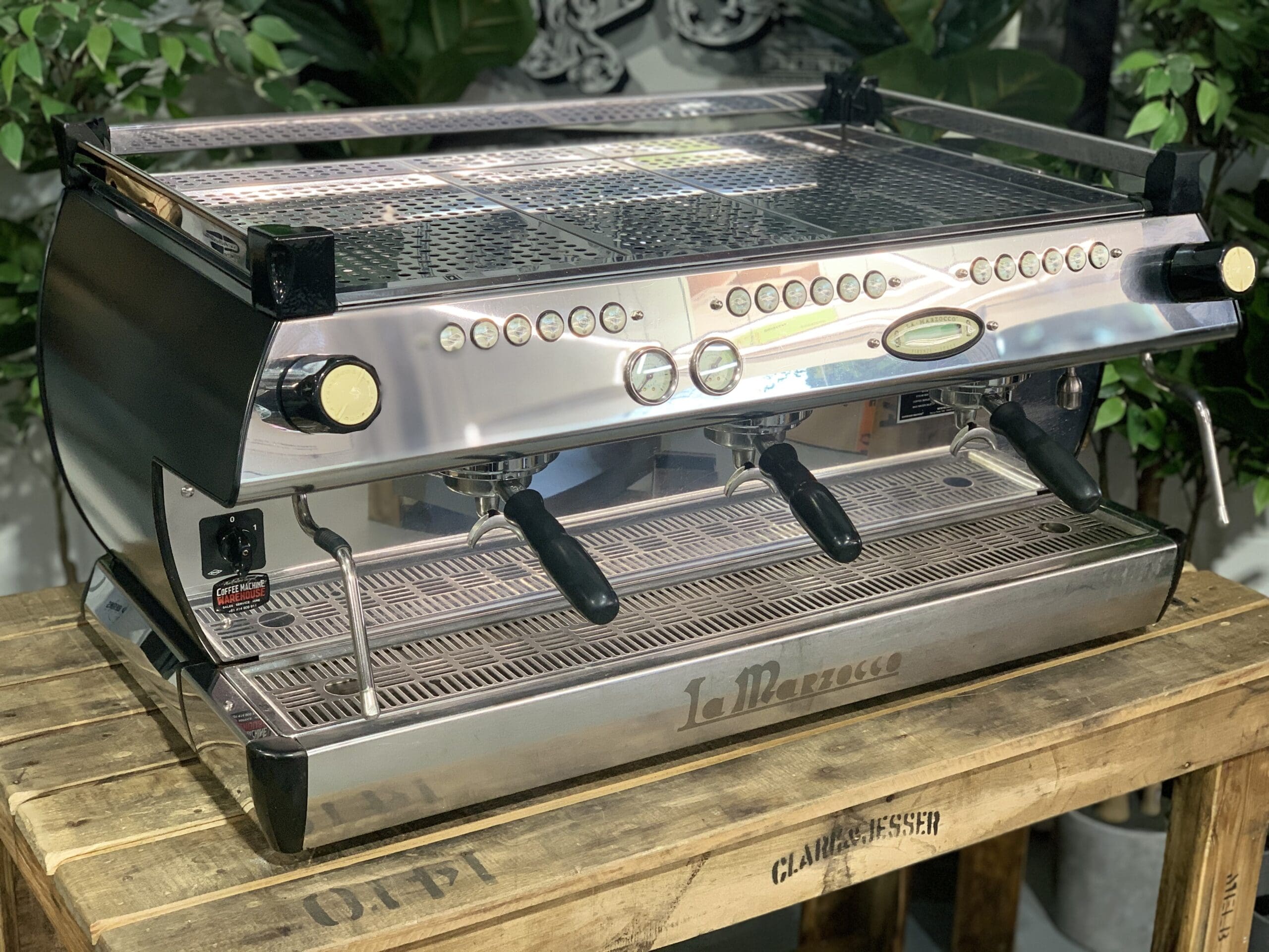 La Marzocco GB5 3 Group Black with Gold Badge & Lions - Used