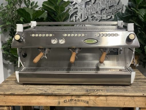 La Marzocco GB5 3 Group Brushed Silver & Timber - Used