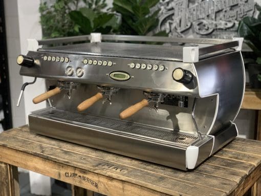 La Marzocco GB5 3 Group Brushed Silver & Timber - Used