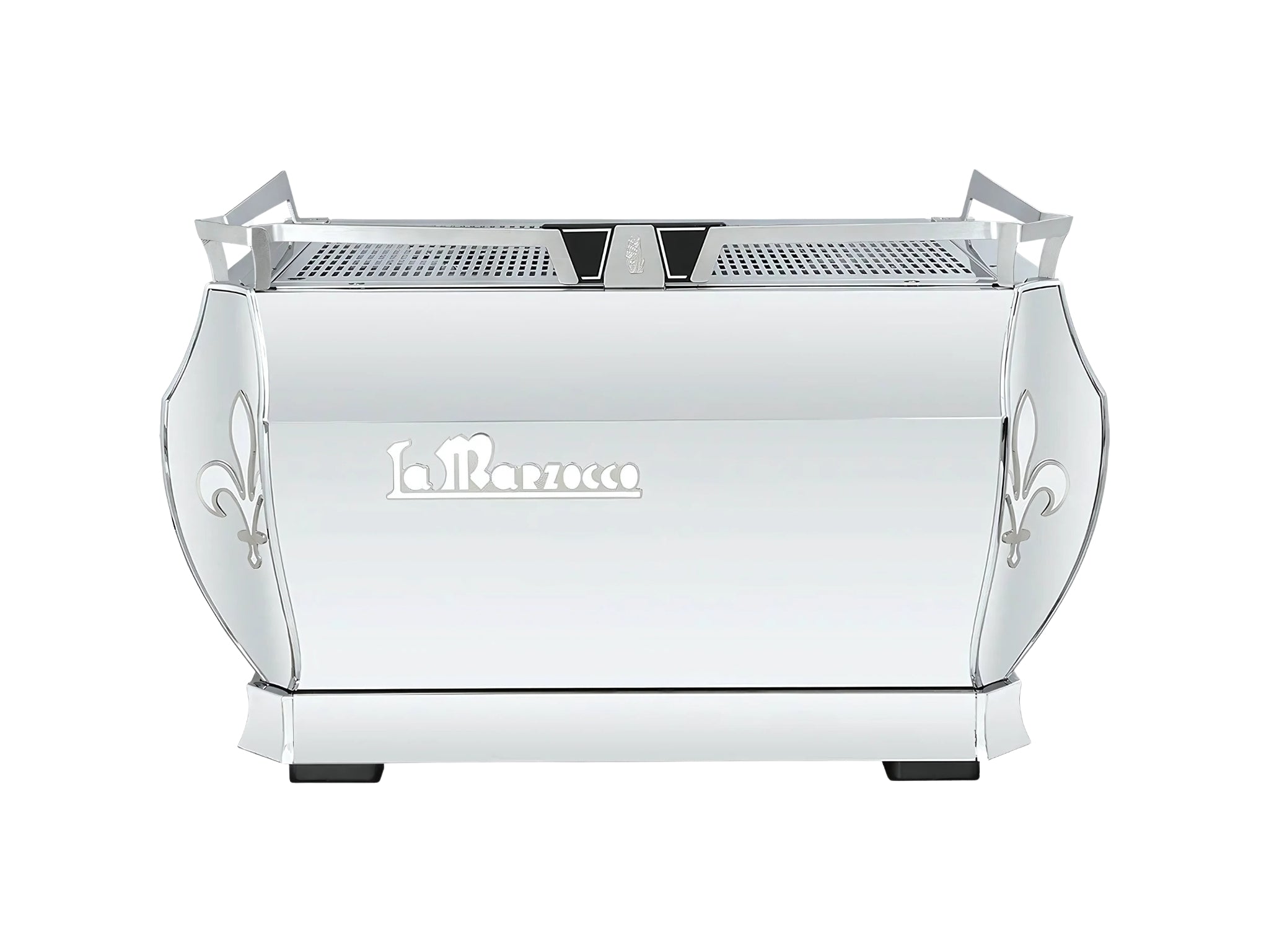 La Marzocco GB5 X ABR 2 Group Coffee Machine Stainless - New, rear view showing stainless steel body and clean back panel on a white stock background.