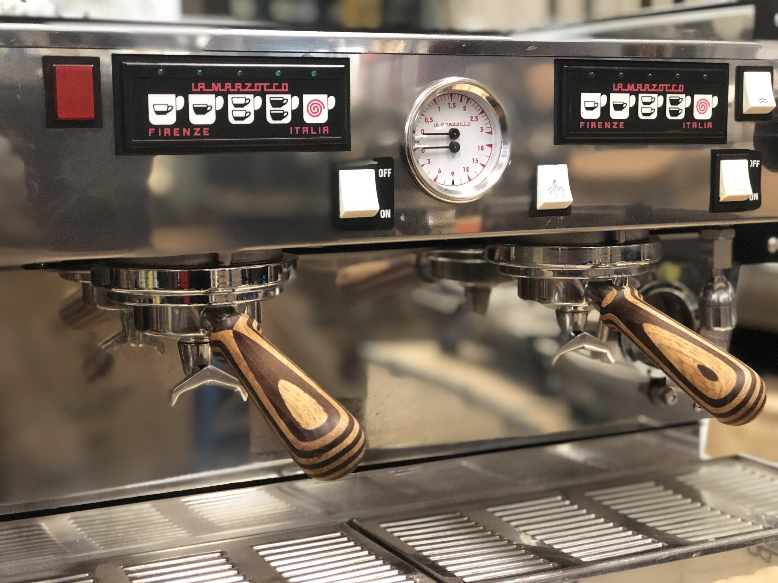 La Marzocco Linea Classic 2 Group White with Timber Handles - Used