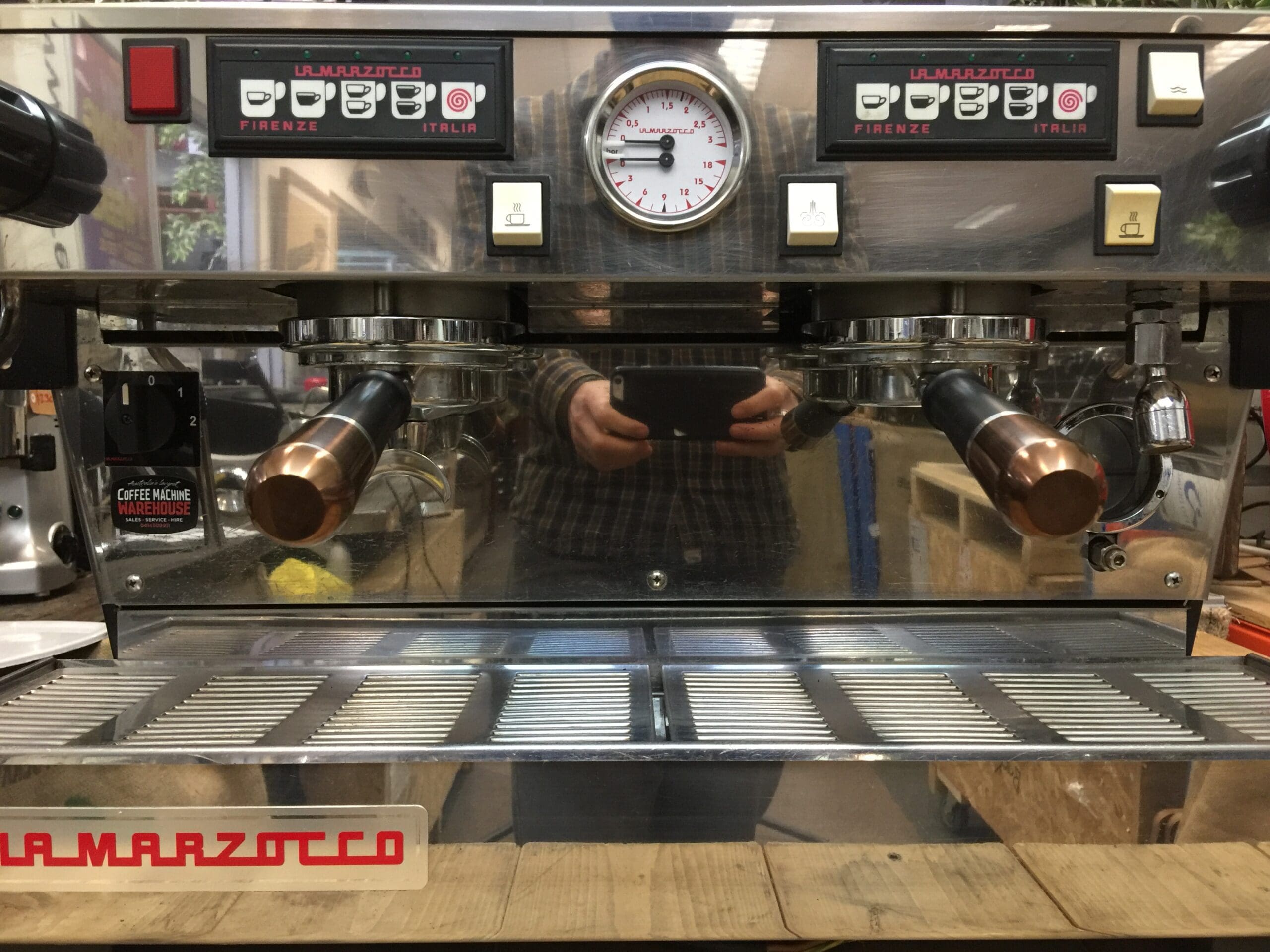 La Marzocco Linea Classic 2 Group Matte Black with Black & Bronze Handles - Used
