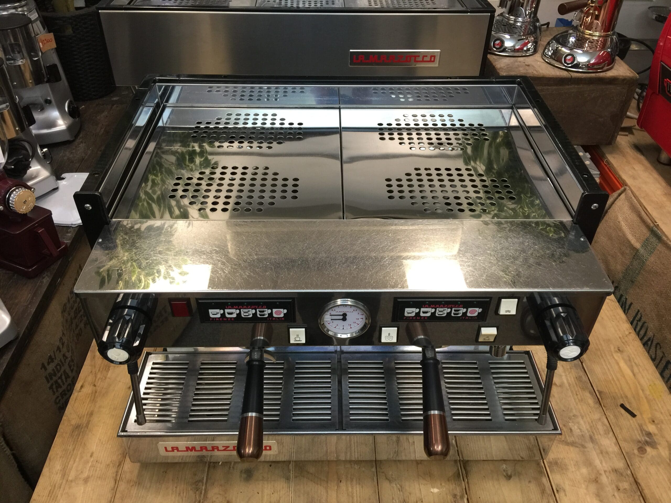 La Marzocco Linea Classic 2 Group Matte Black with Black & Bronze Handles - Used