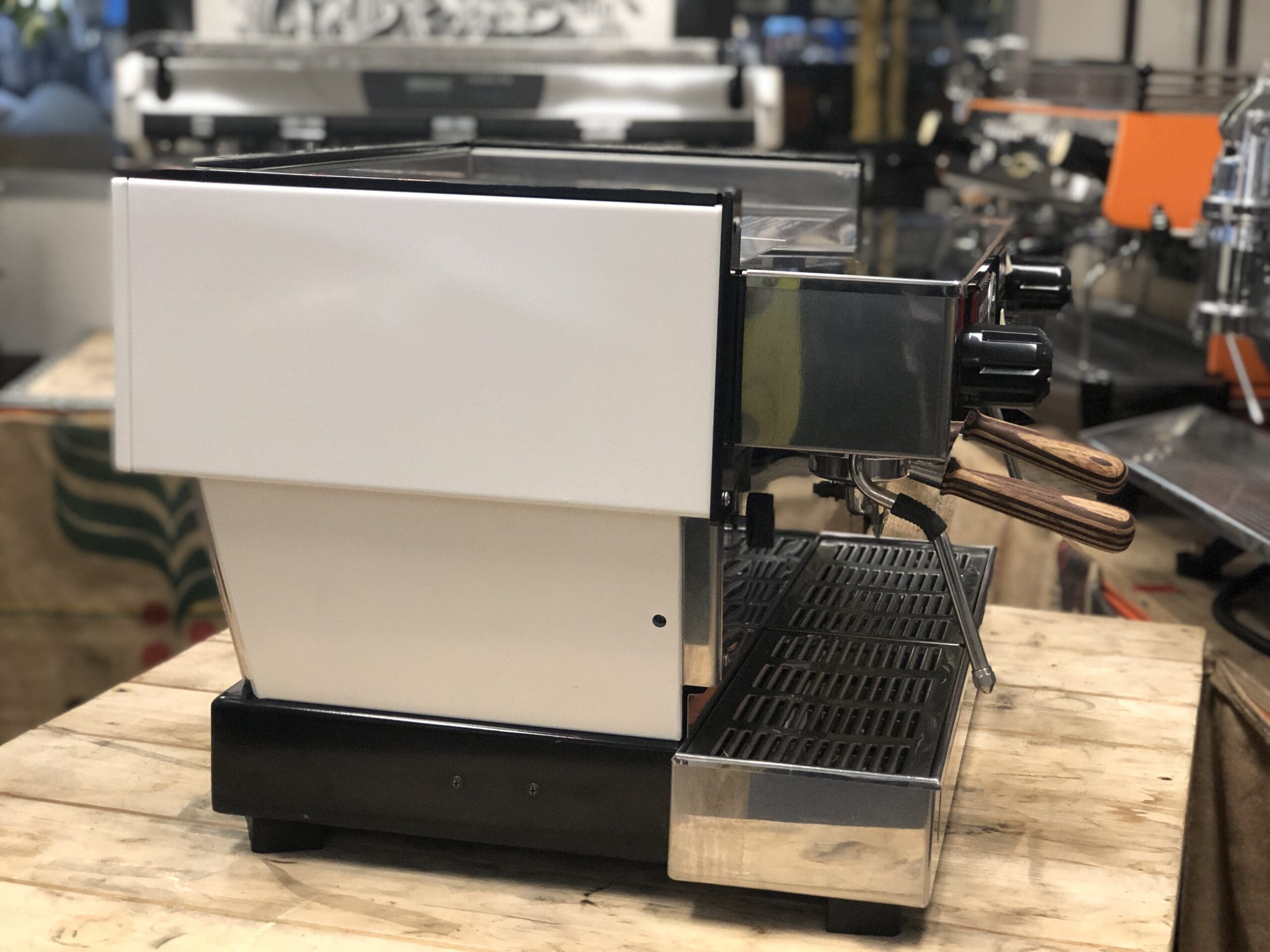 La Marzocco Linea Classic 2 Group White with Timber Handles - Used