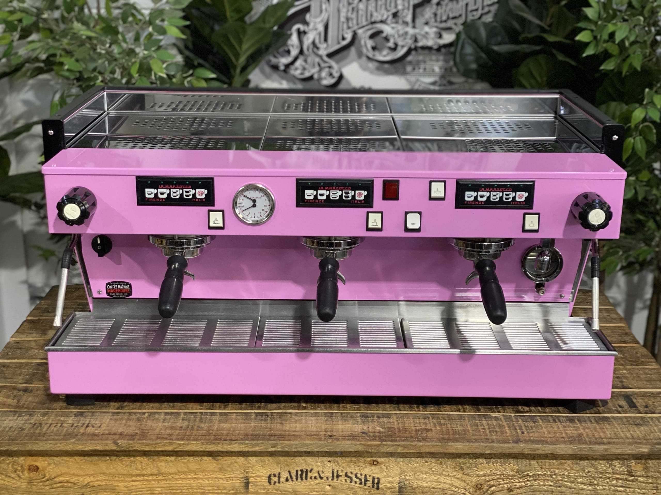 La Marzocco Linea Classic 3 Group Contemporary Pink Espresso Coffee Machine - Used