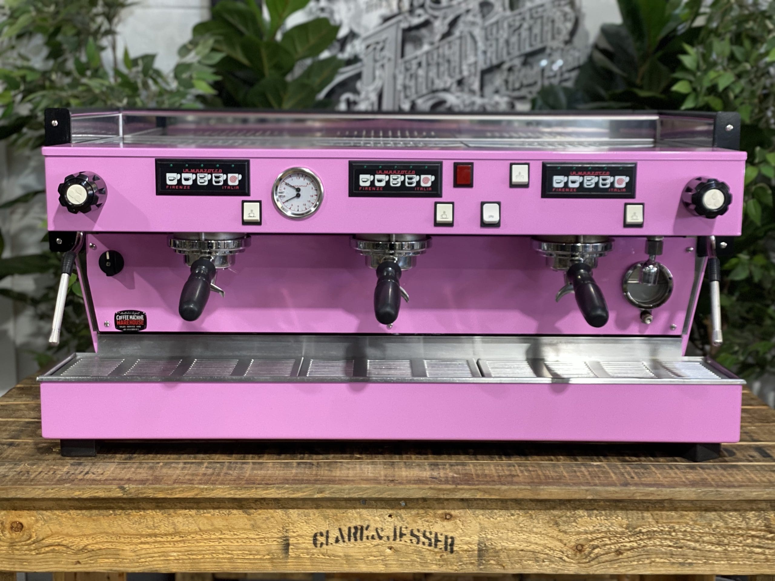La Marzocco Linea Classic 3 Group Contemporary Pink Espresso Coffee Machine - Used