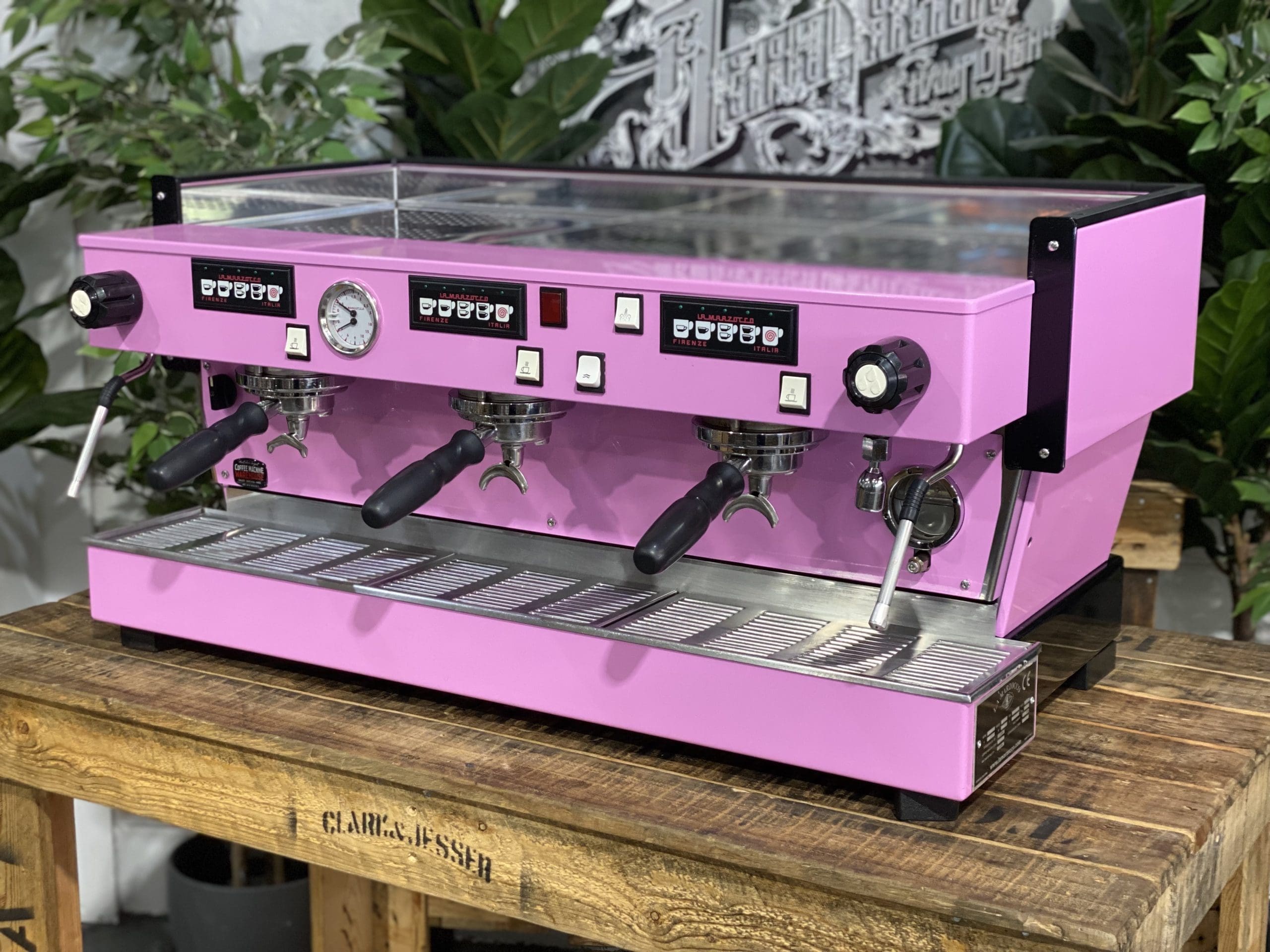 La Marzocco Linea Classic 3 Group Contemporary Pink Espresso Coffee Machine - Used