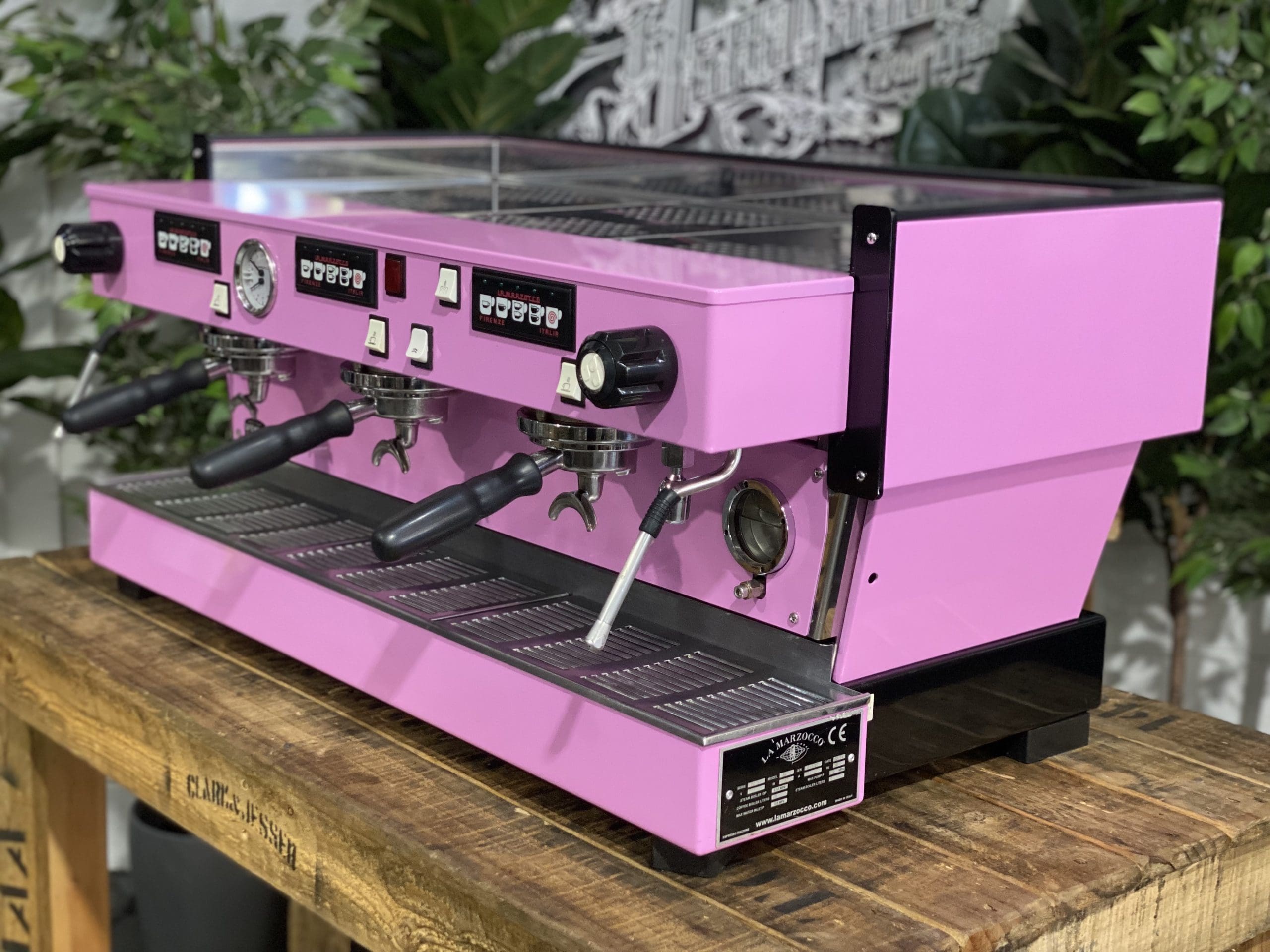 La Marzocco Linea Classic 3 Group Contemporary Pink Espresso Coffee Machine - Used