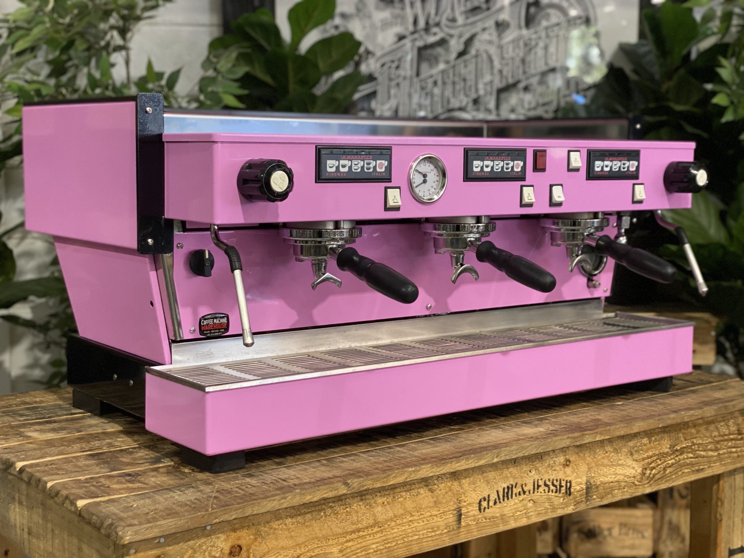 La Marzocco Linea Classic 3 Group Contemporary Pink Espresso Coffee Machine - Used