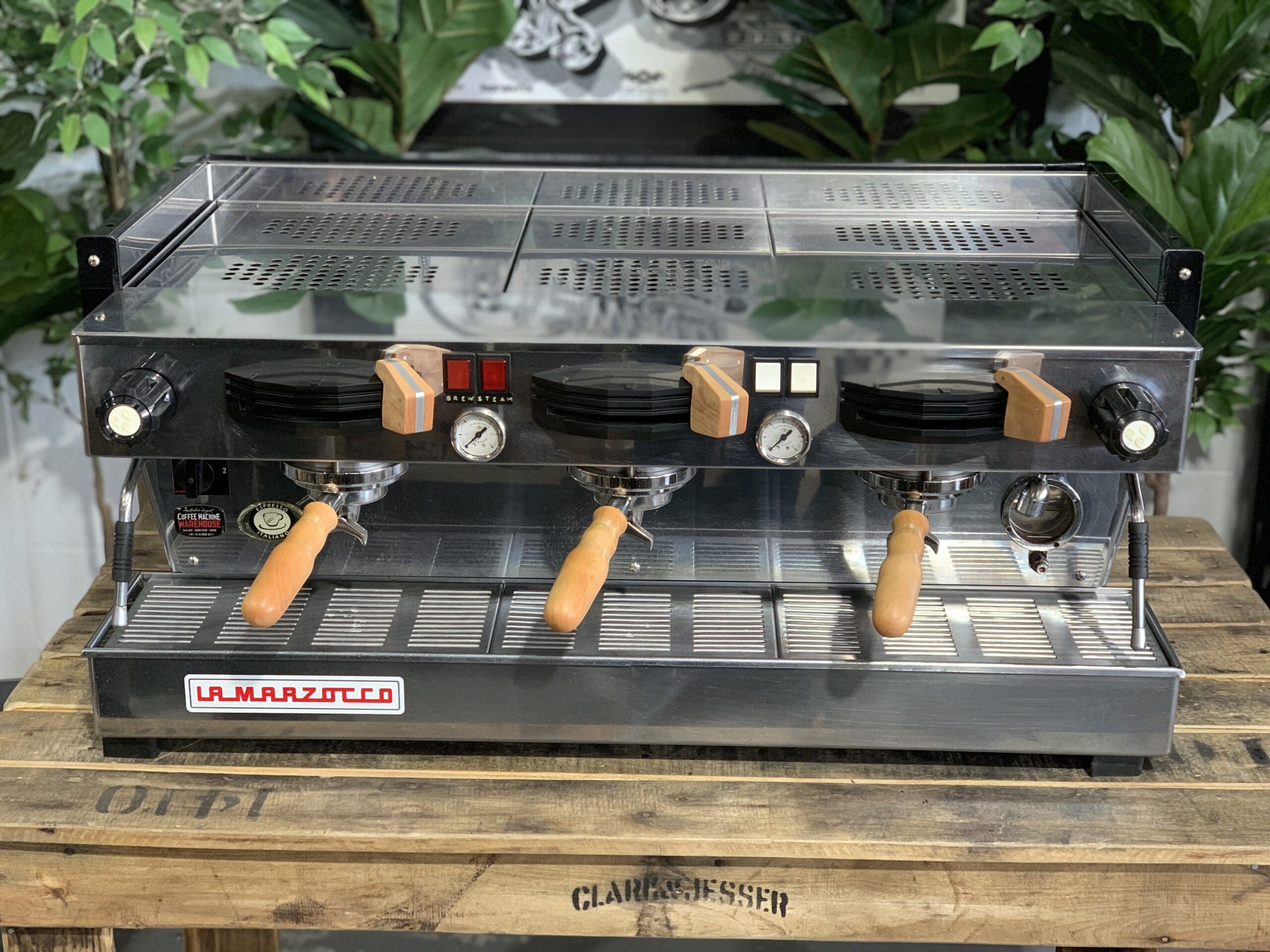 La Marzocco Linea Classic Huon Pine Timber MP 3 Group Stainless Steel - Used