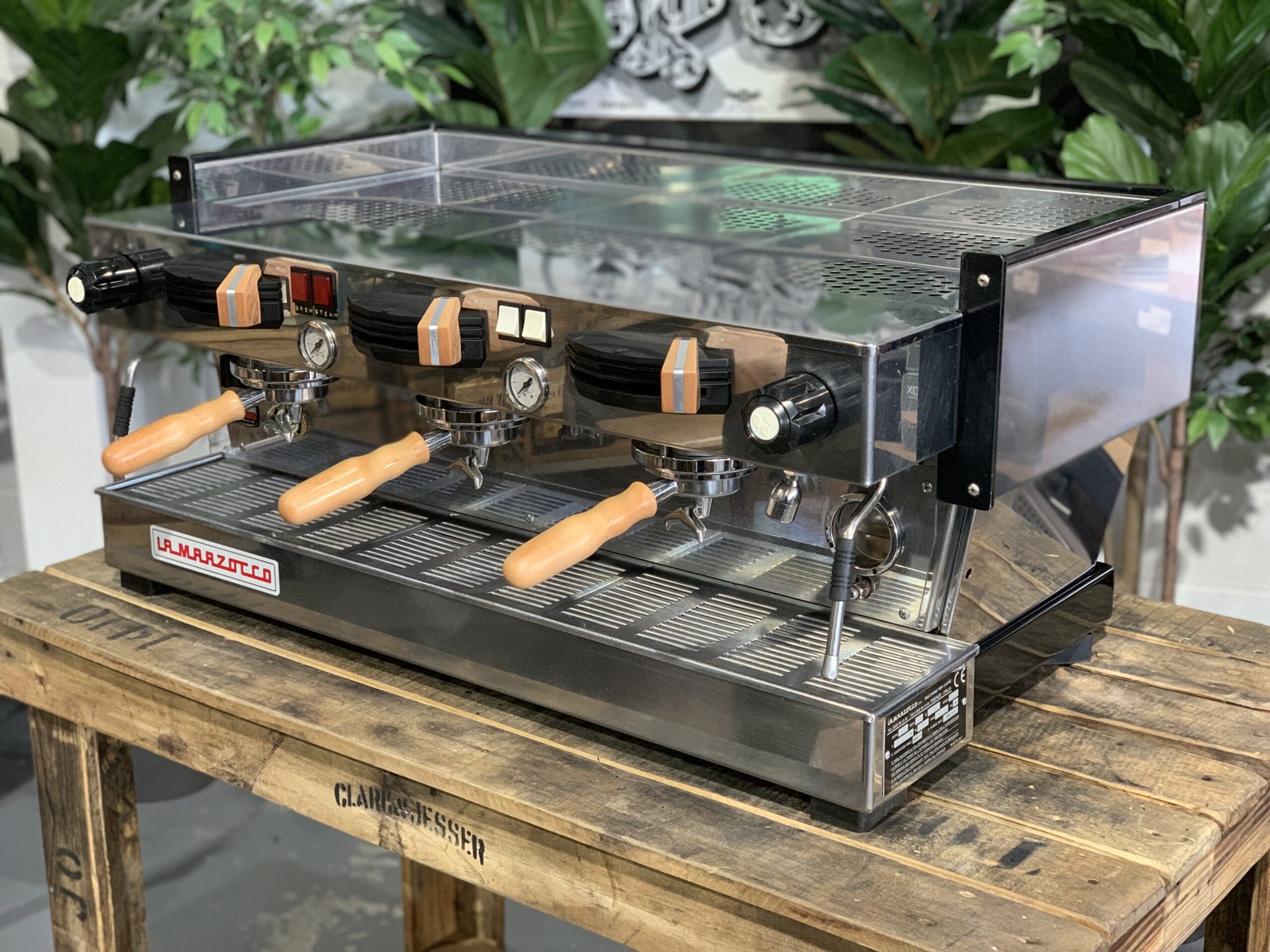 La Marzocco Linea Classic Huon Pine Timber MP 3 Group Stainless Steel - Used