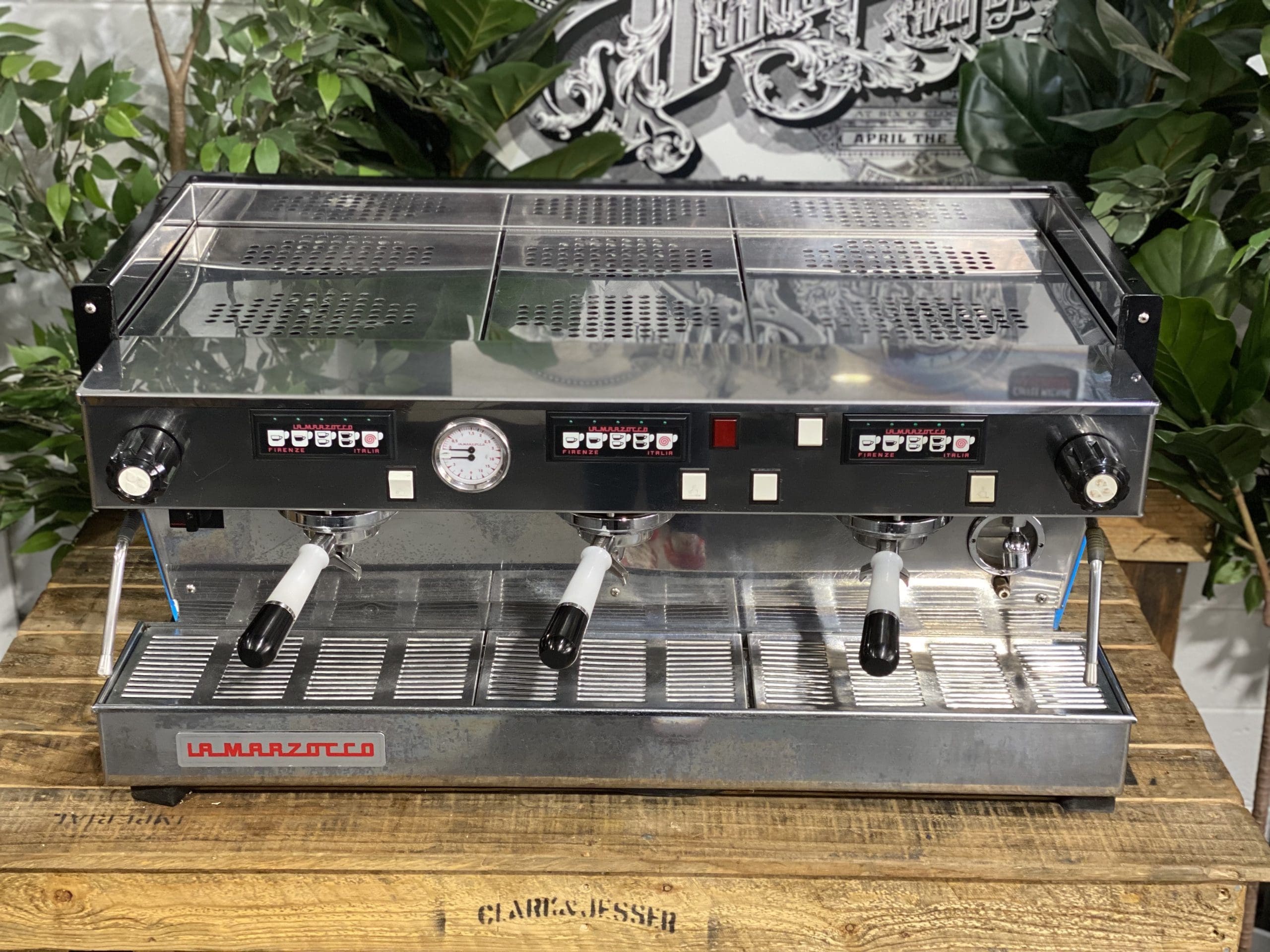 La Marzocco Linea Classic White & Black Pesado Portafilters 3 Group - Used