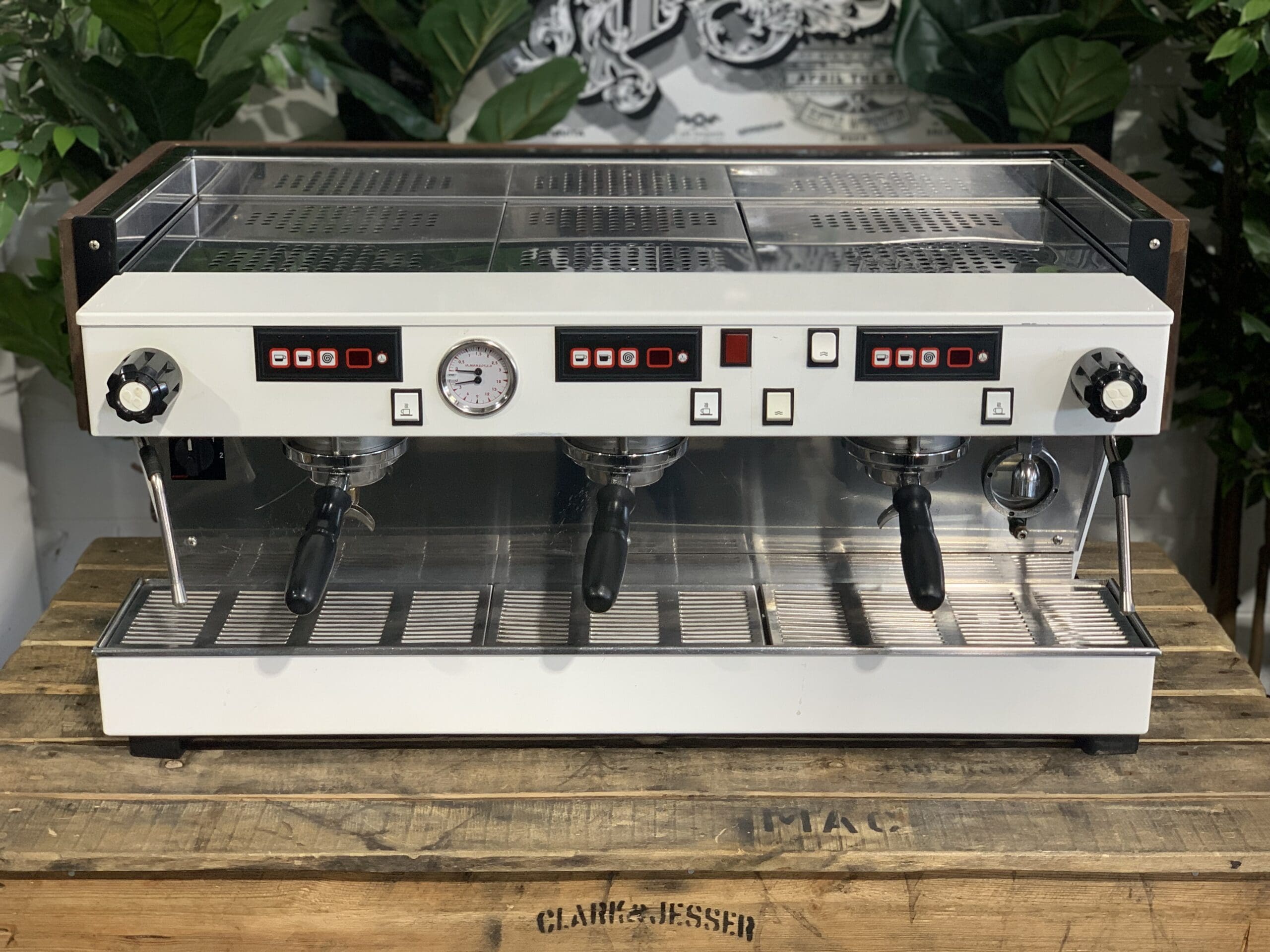 La  Marzocco Linea Classic Chrono Touch Pads 3 Group White/Wood - Used