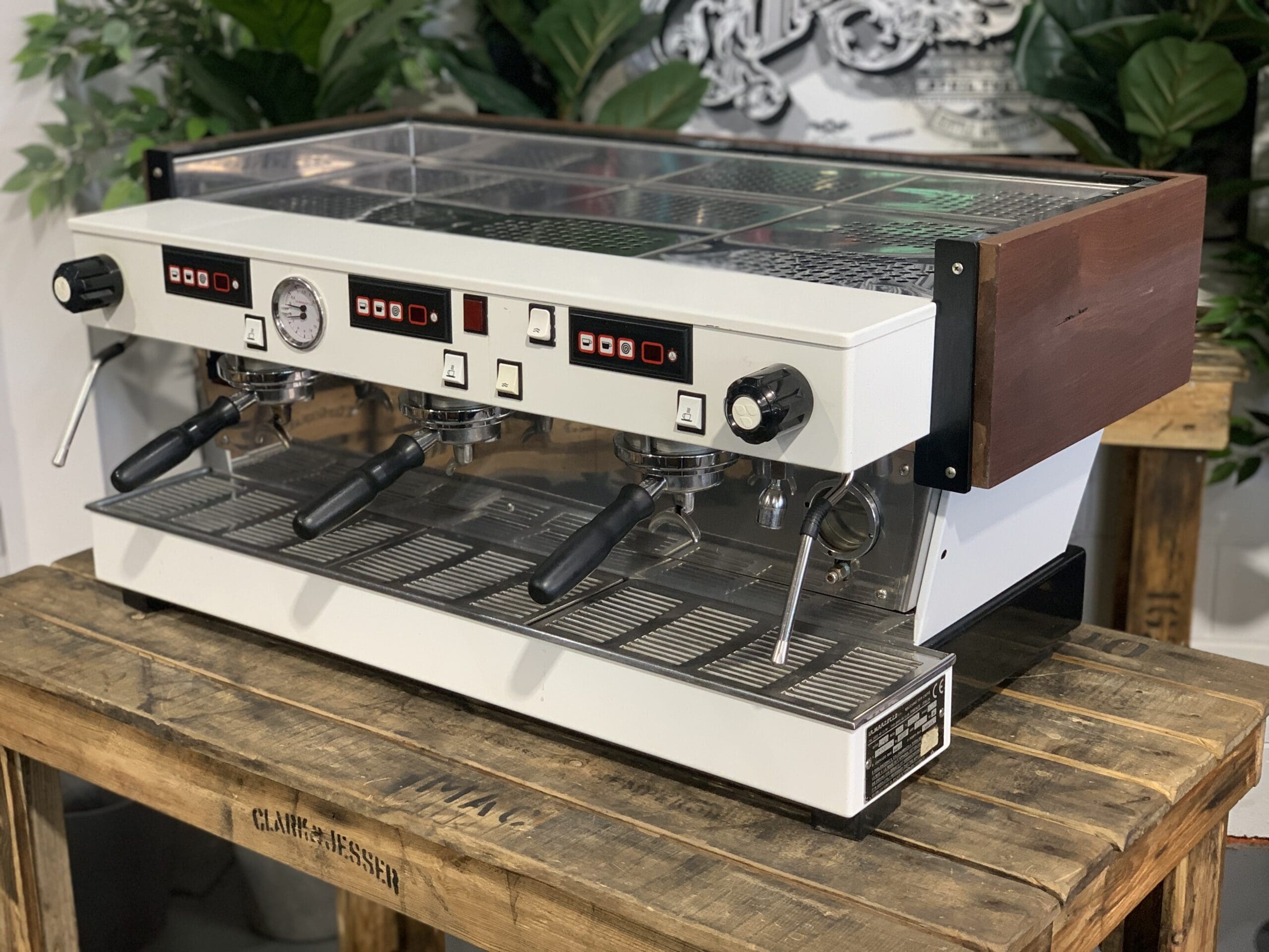 La Marzocco Linea Classic Chrono Touch Pads 3 Group White/Wood - Used