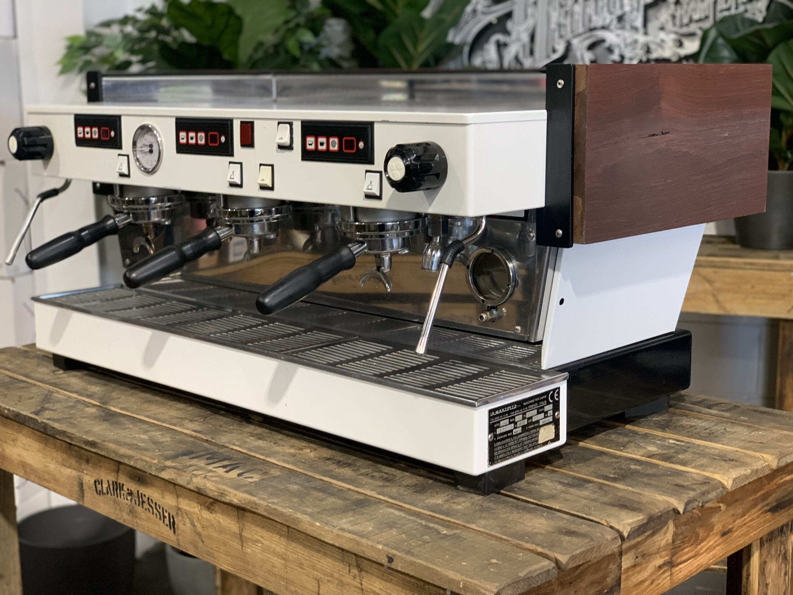 La Marzocco Linea Classic Chrono Touch Pads 3 Group White/Wood - Used