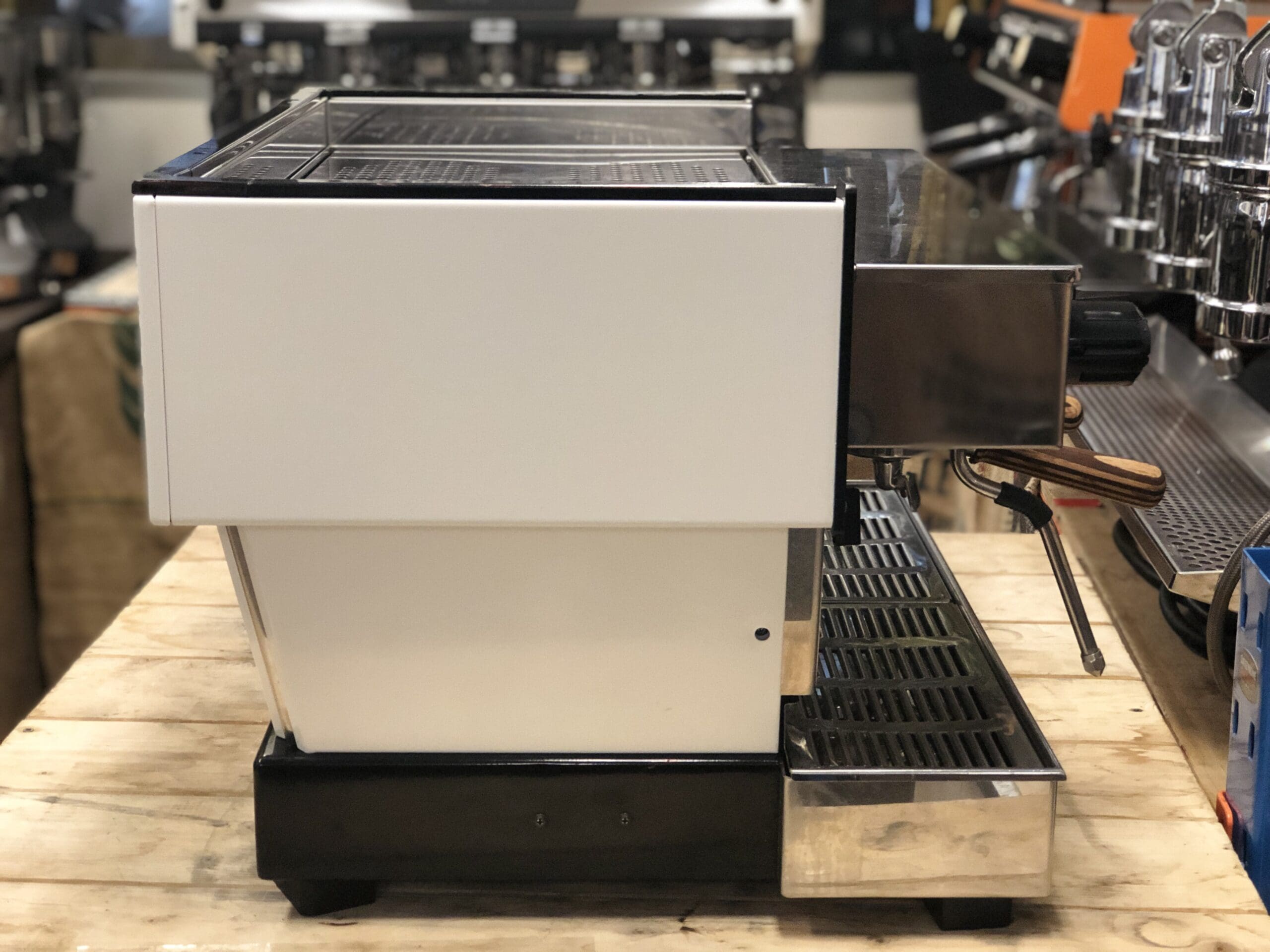 La Marzocco Linea Classic 2 Group White with Timber Handles - Used