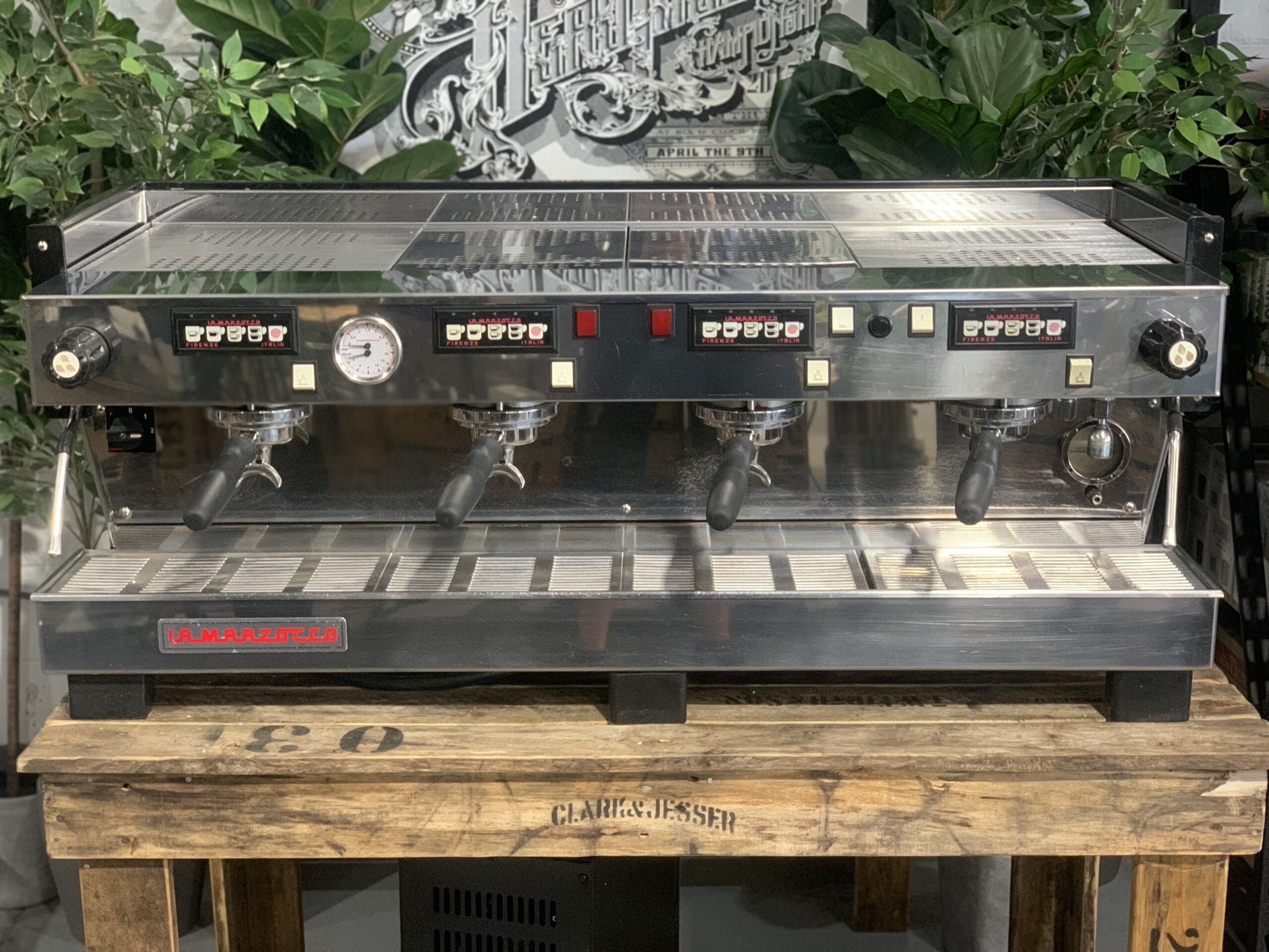 La  Marzocco Linea Classic 4 Group Coffee Machine Black & Stainless - Used
