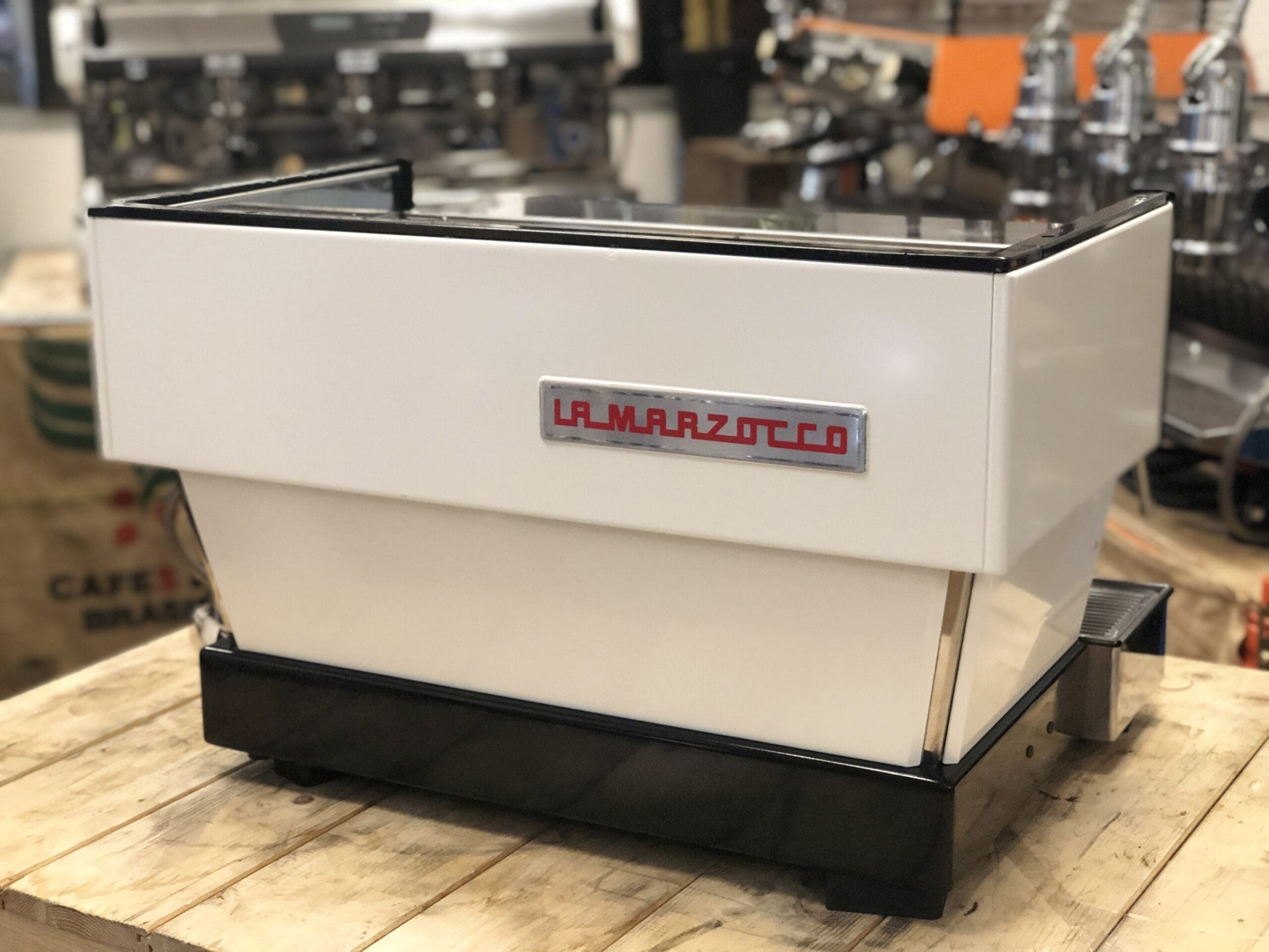 La Marzocco Linea Classic 2 Group White with Timber Handles - Used