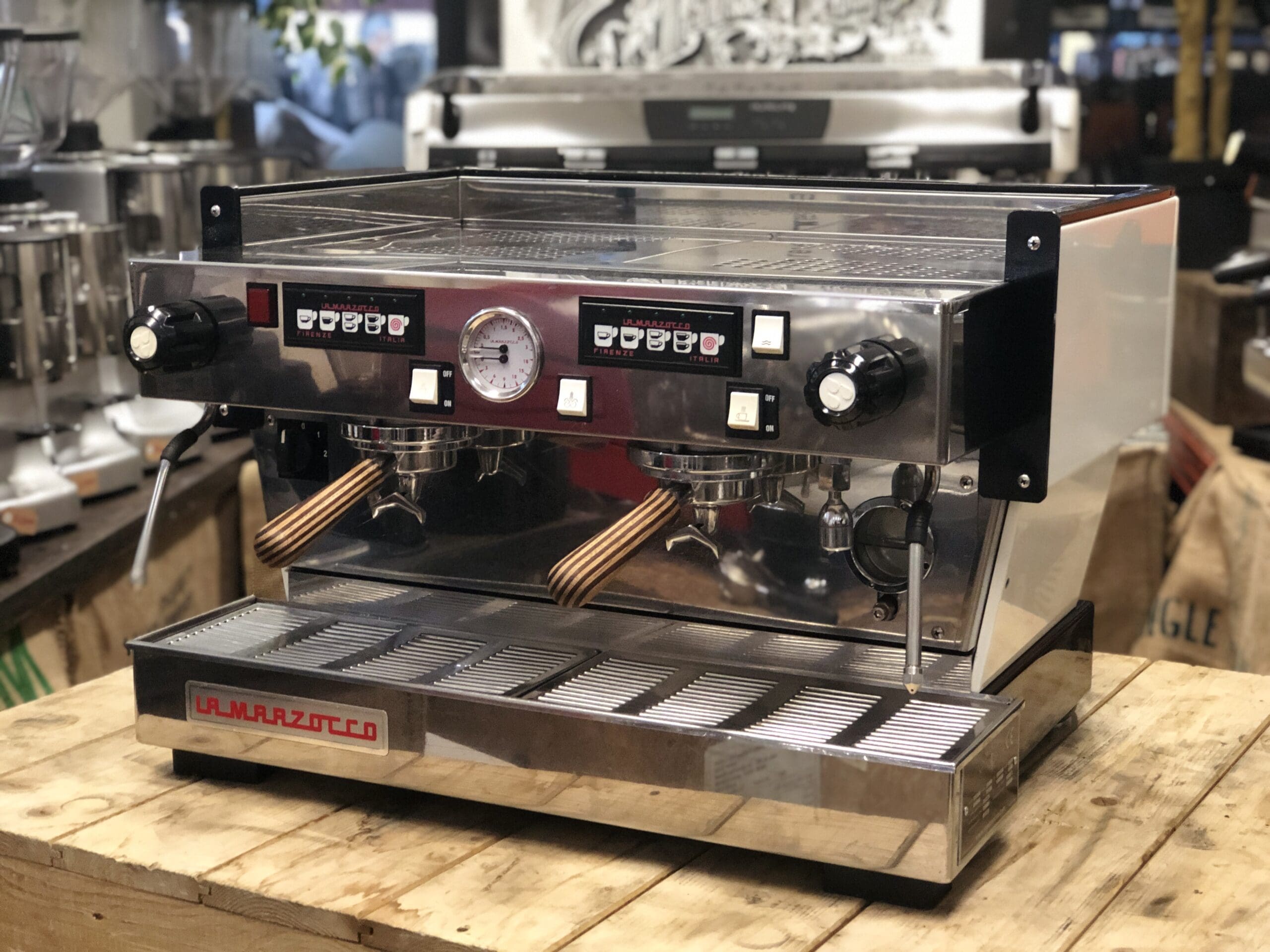 La Marzocco Linea Classic 2 Group White with Timber Handles - Used