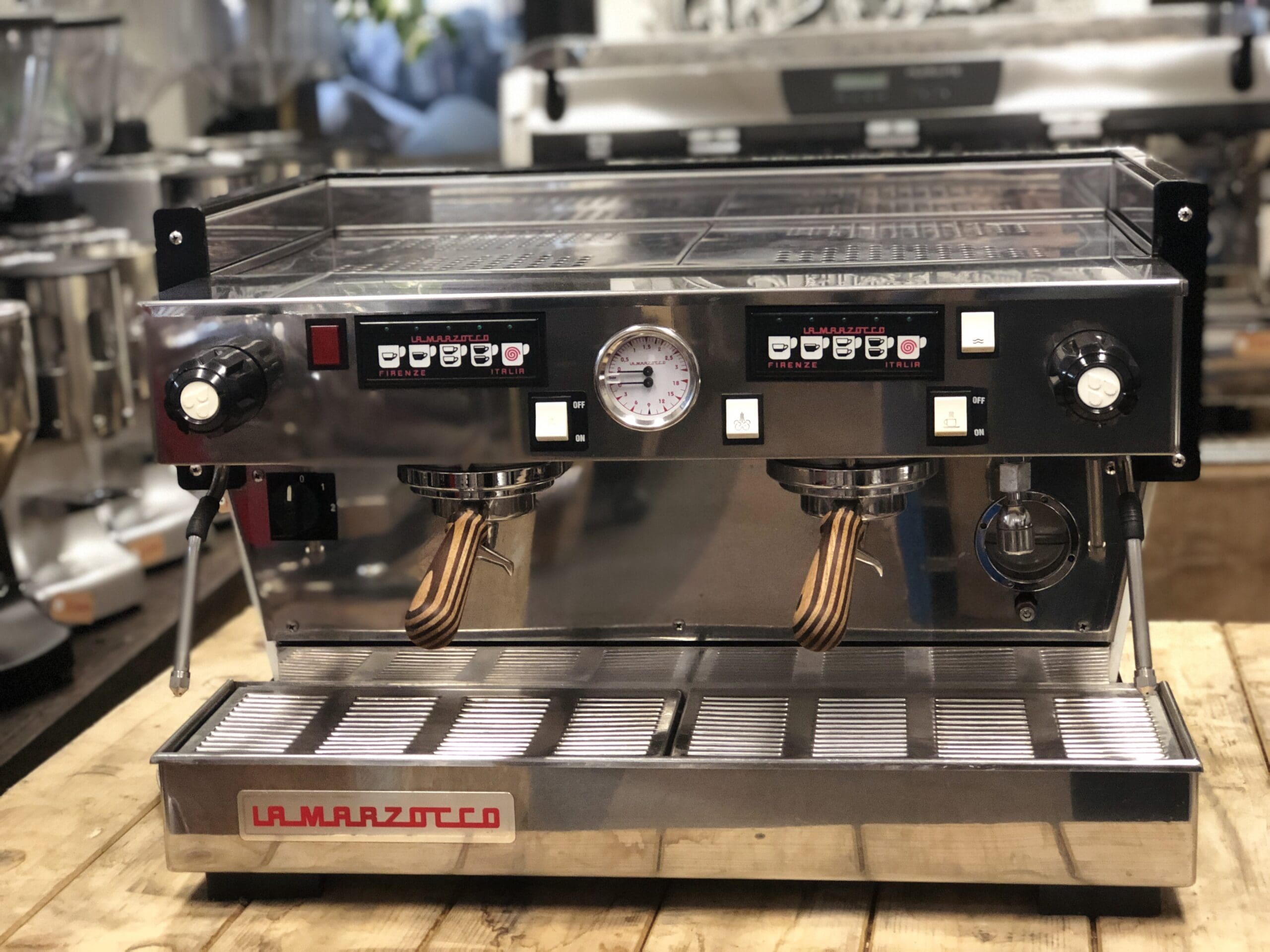La Marzocco Linea Classic 2 Group White with Timber Handles - Used