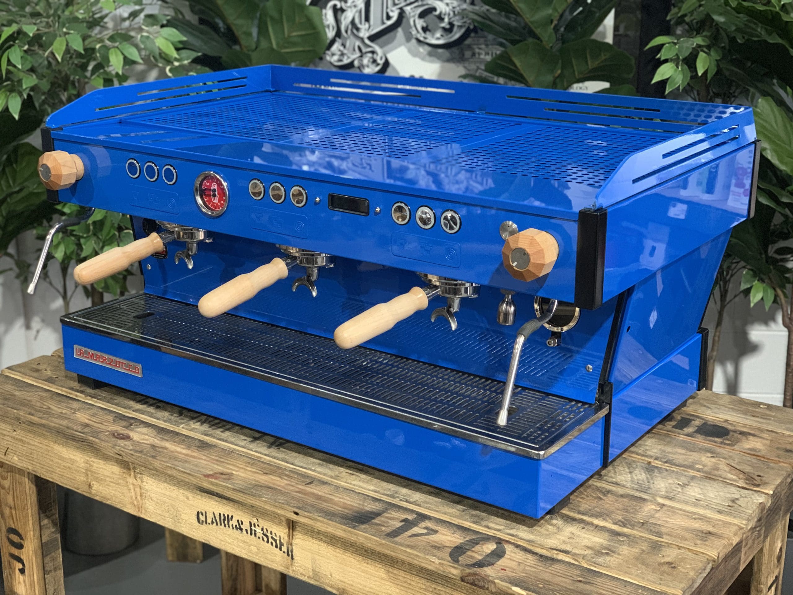 La Marzocco Linea PB 3 Group Blue with Timber - Used
