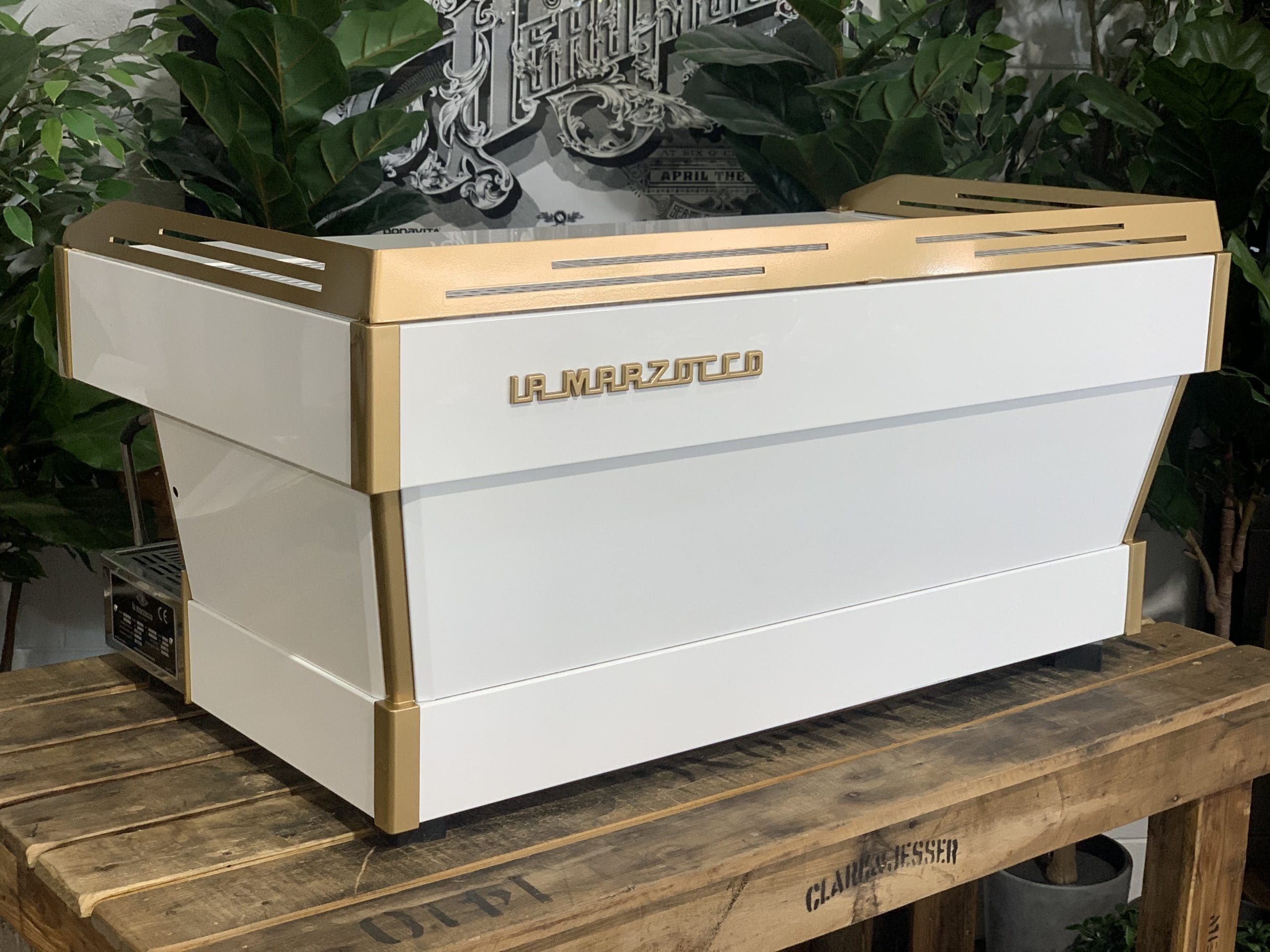 La Marzocco Linea PB 3 Group White & Gold with Pesado Handles - Used
