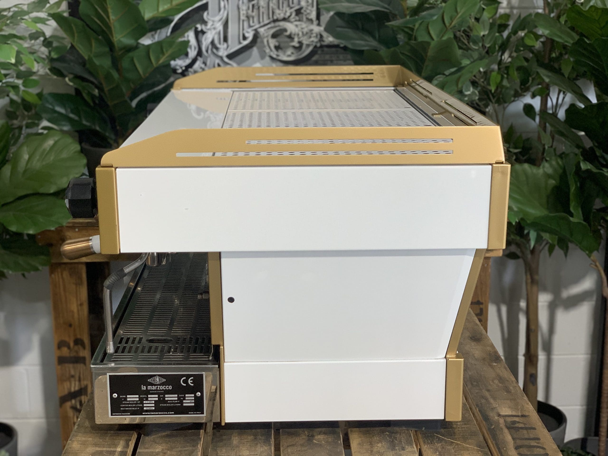 La Marzocco Linea PB 3 Group White & Gold with Pesado Handles - Used