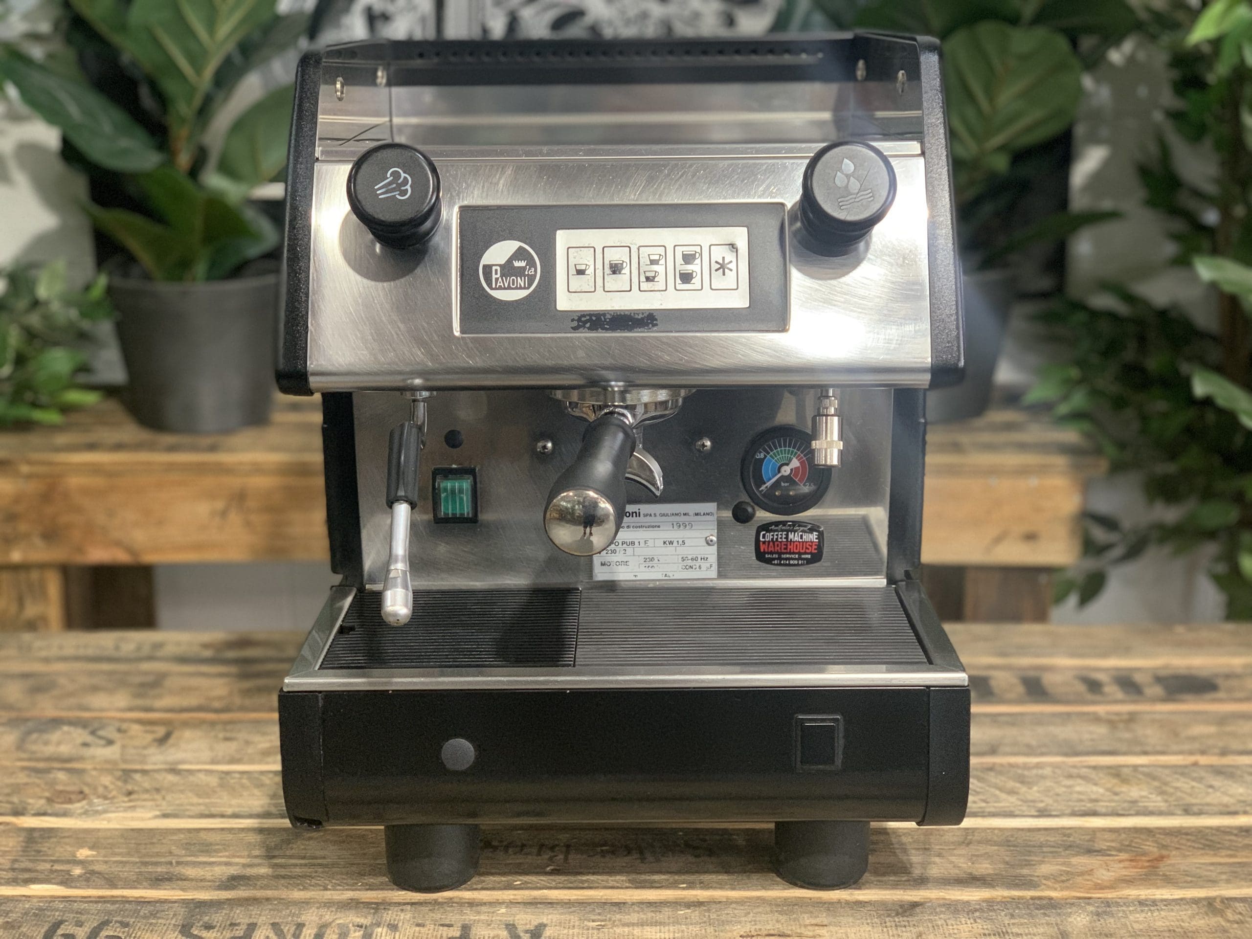 La Pavoni Tipo Pub 1 Group Black Espresso Coffee Machine - Used