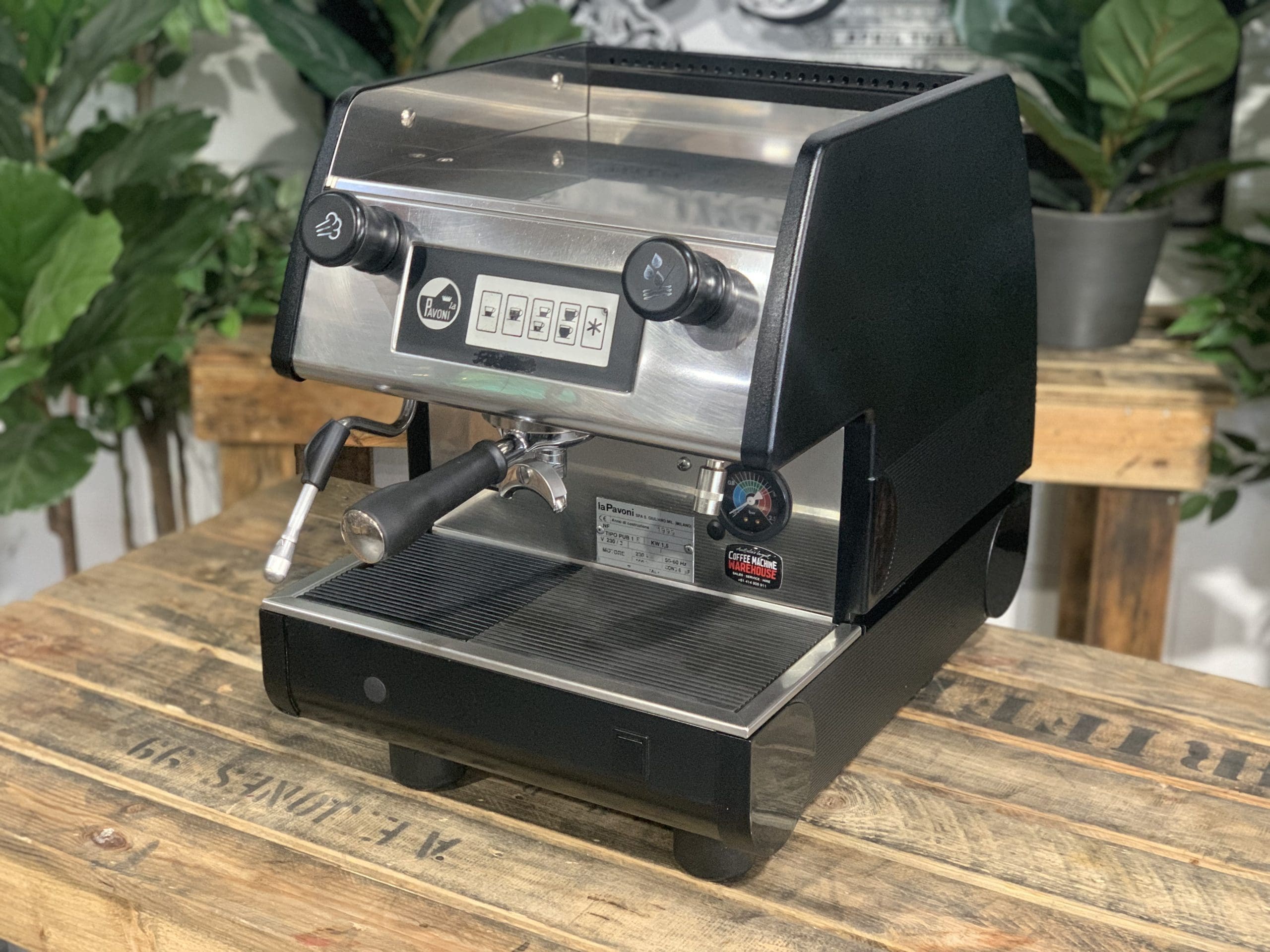 La Pavoni Tipo Pub 1 Group Black Espresso Coffee Machine - Used