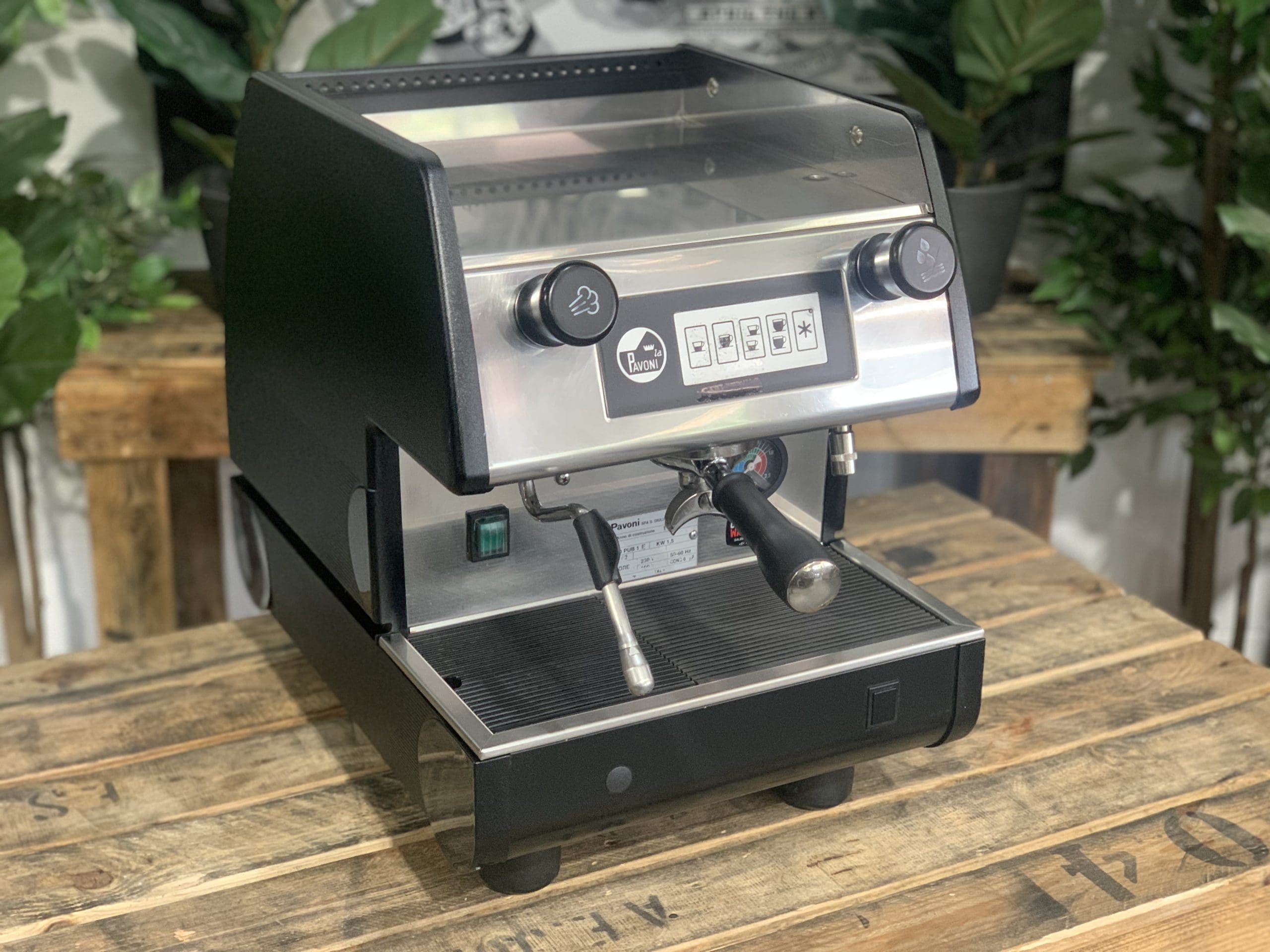 La Pavoni Tipo Pub 1 Group Black Espresso Coffee Machine - Used