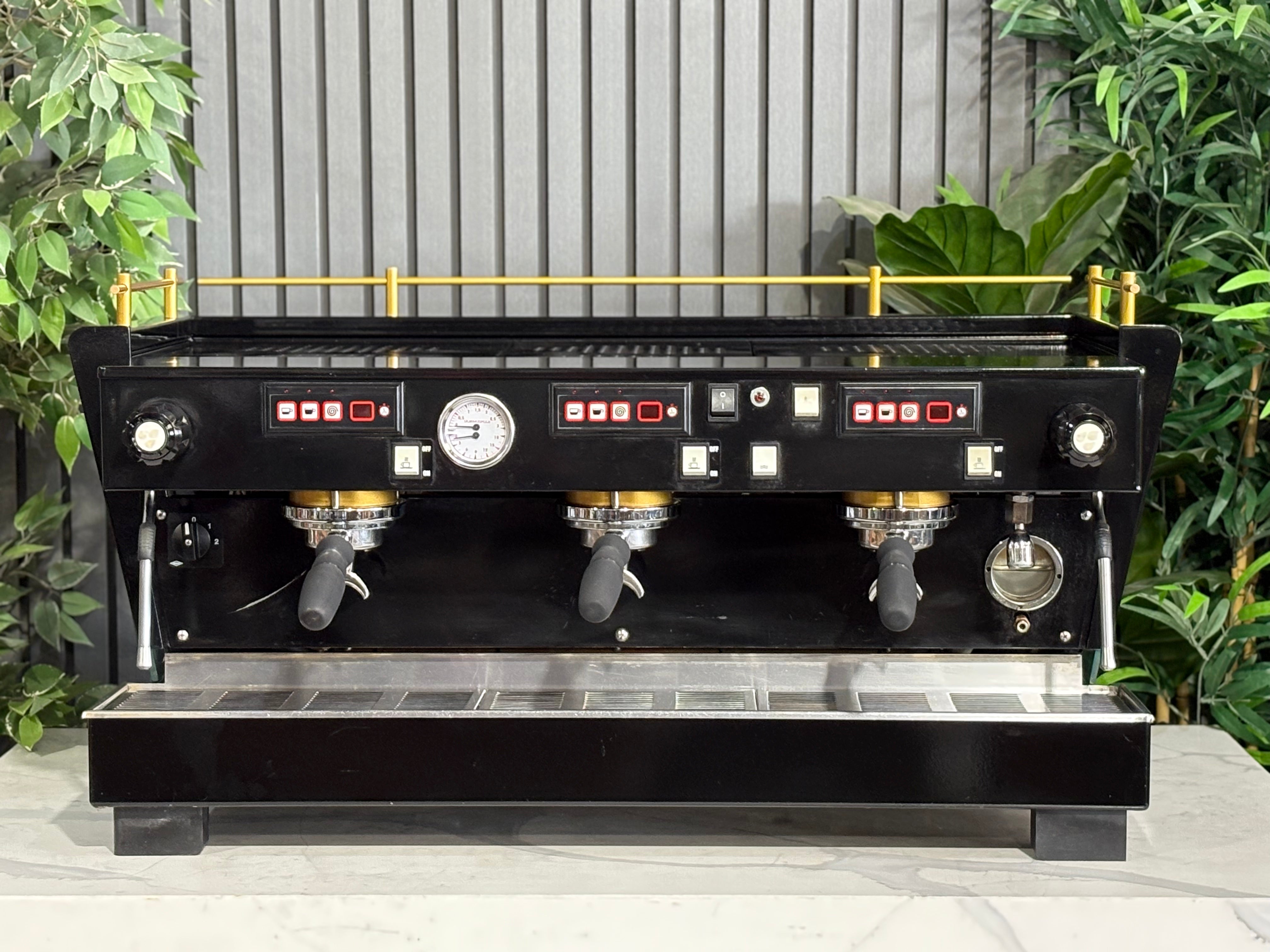 La Marzocco FB70 3 Group Custom Glass Body - Black & Gold