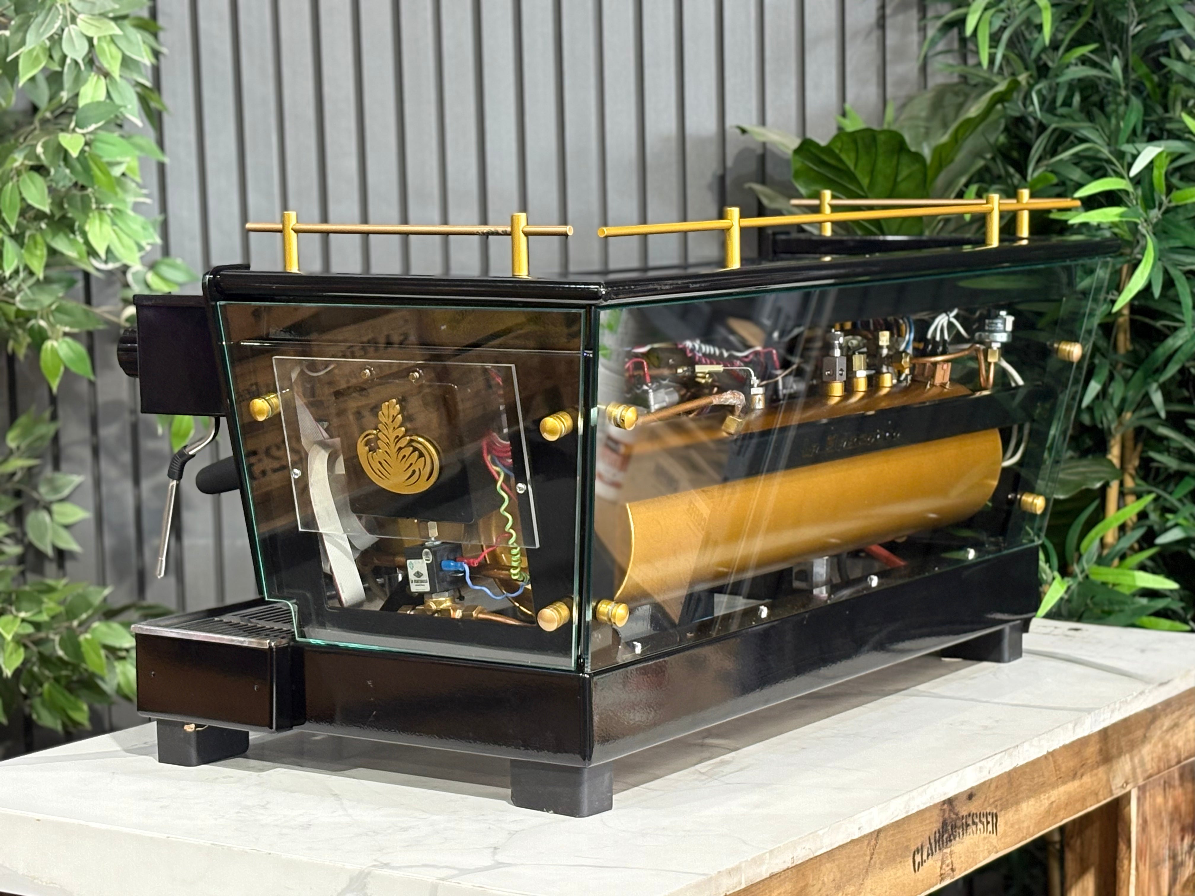 La Marzocco FB70 3 Group Custom Glass Body - Black & Gold