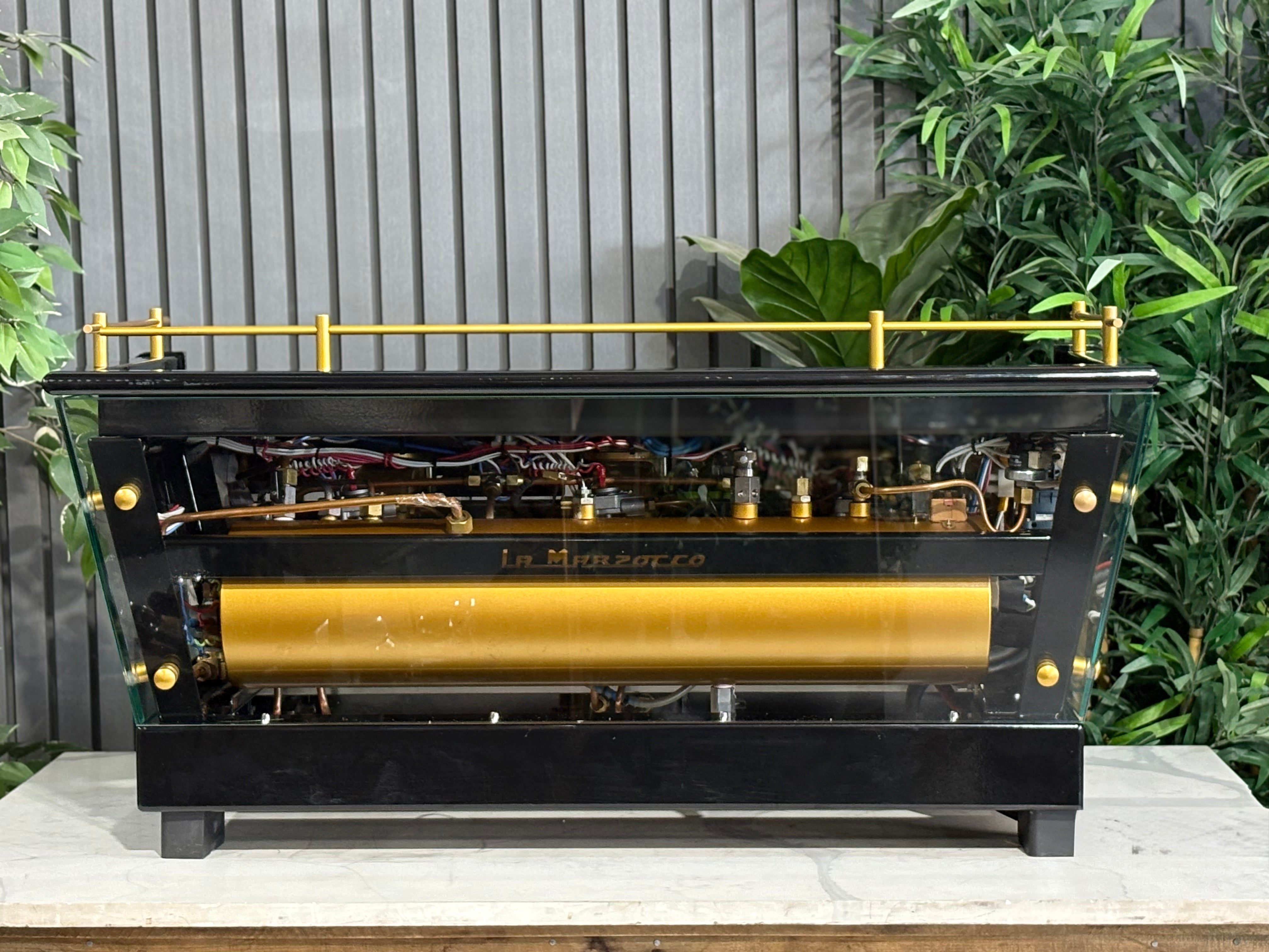 La Marzocco FB70 3 Group Custom Glass Body - Black & Gold