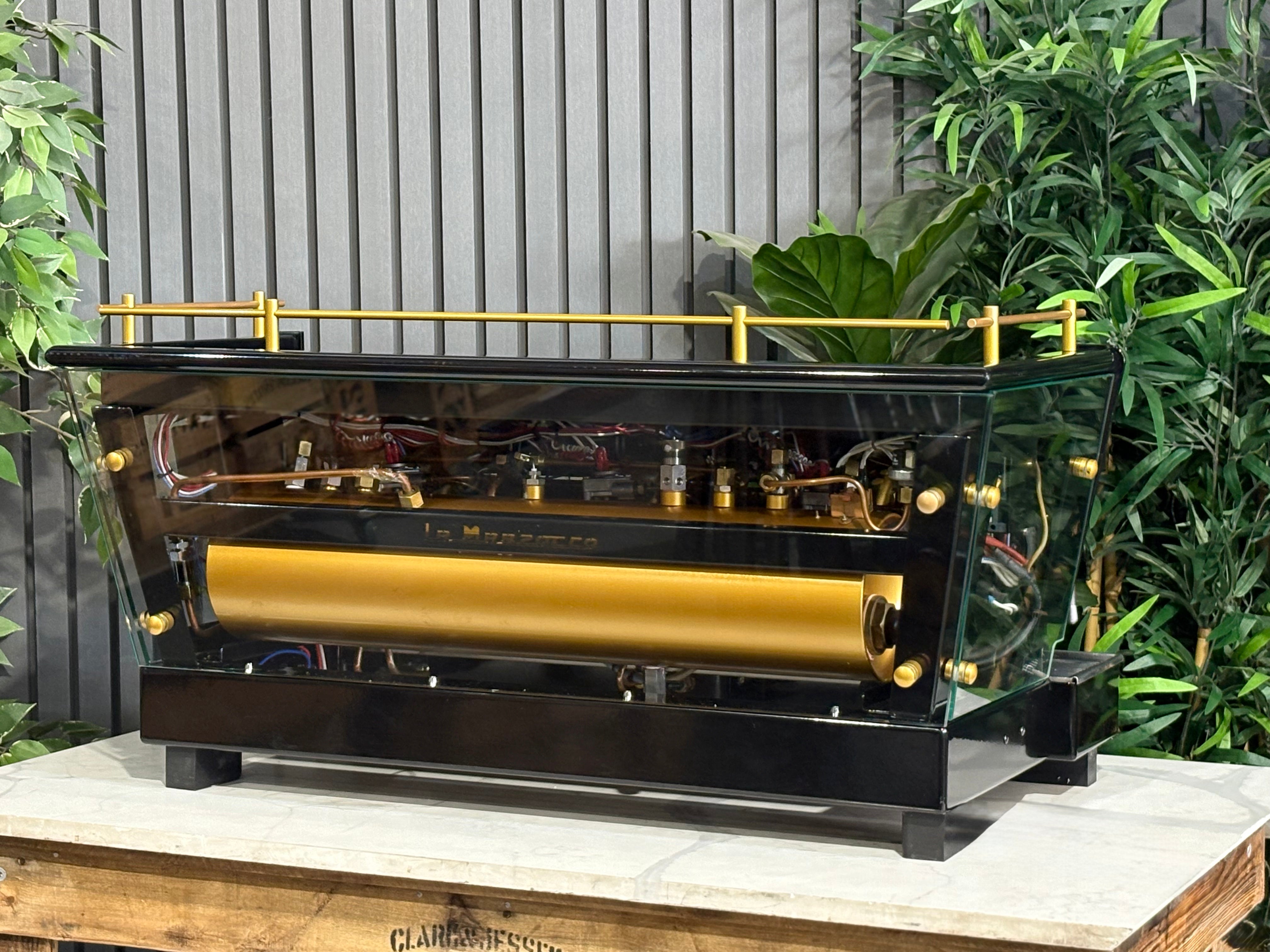 La Marzocco FB70 3 Group Custom Glass Body - Black & Gold