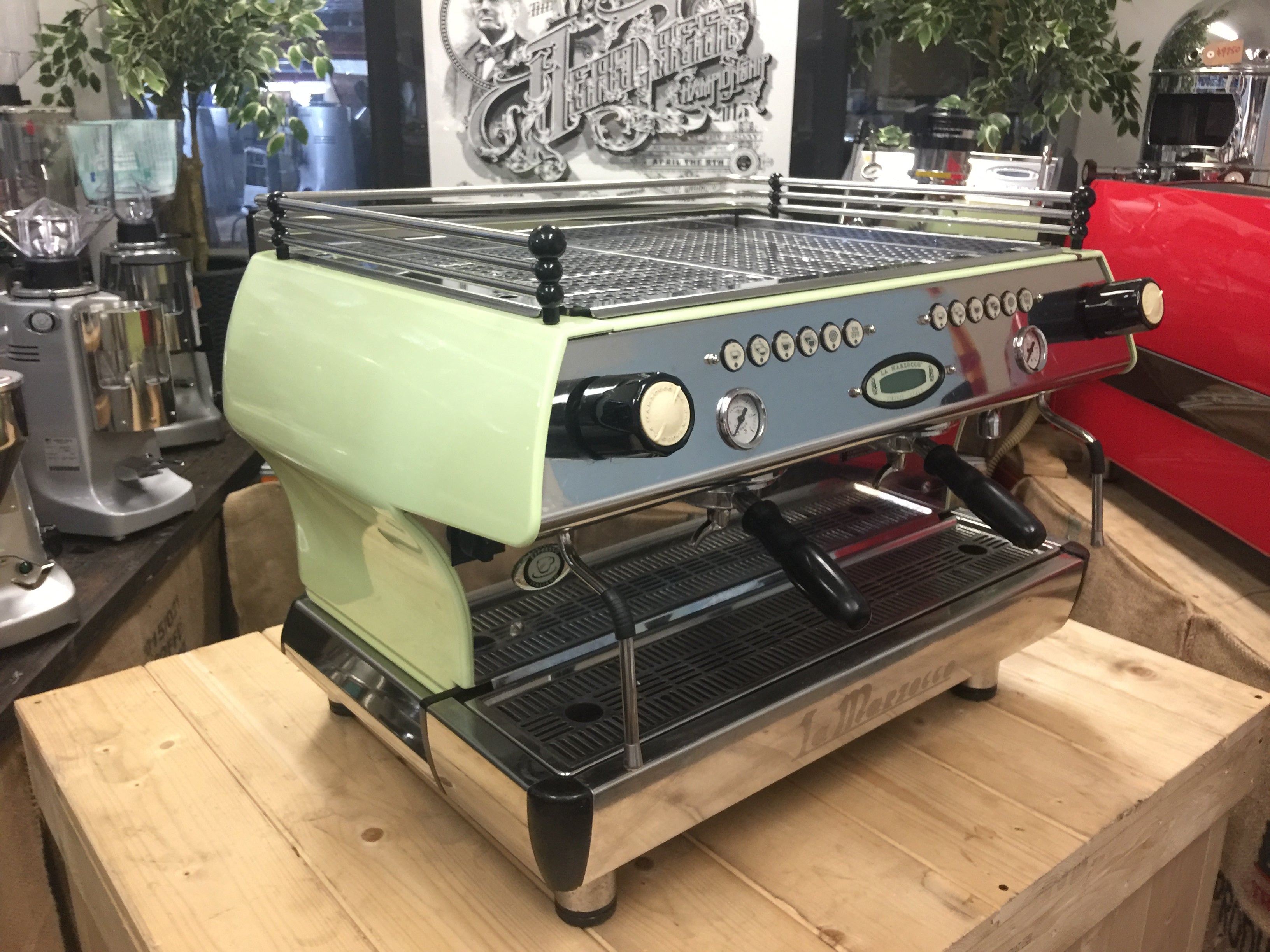 La Marzocco FB80 2 Group Duck Egg Green Espresso Coffee Machine - Used