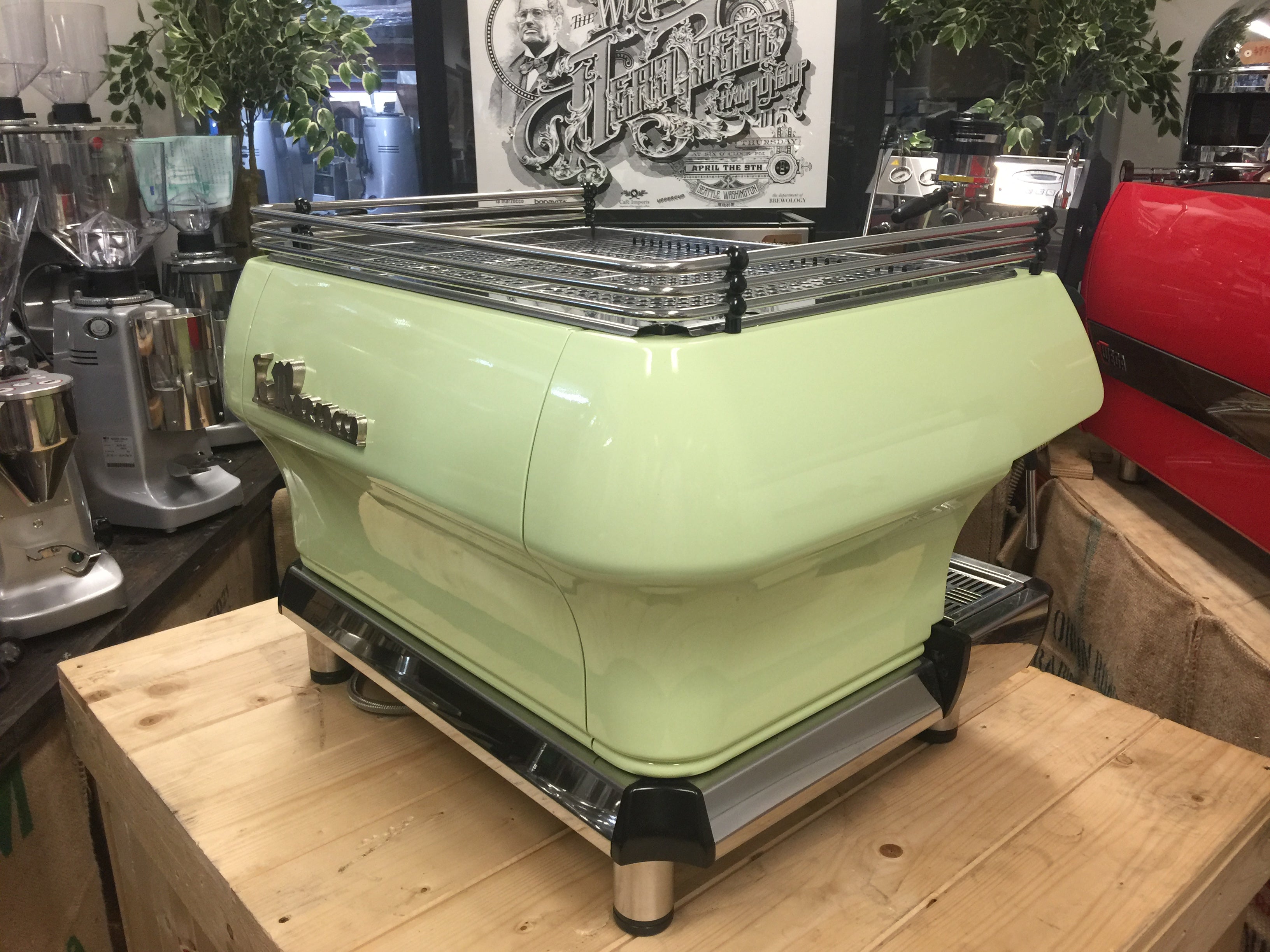 La Marzocco FB80 2 Group Duck Egg Green Espresso Coffee Machine - Used