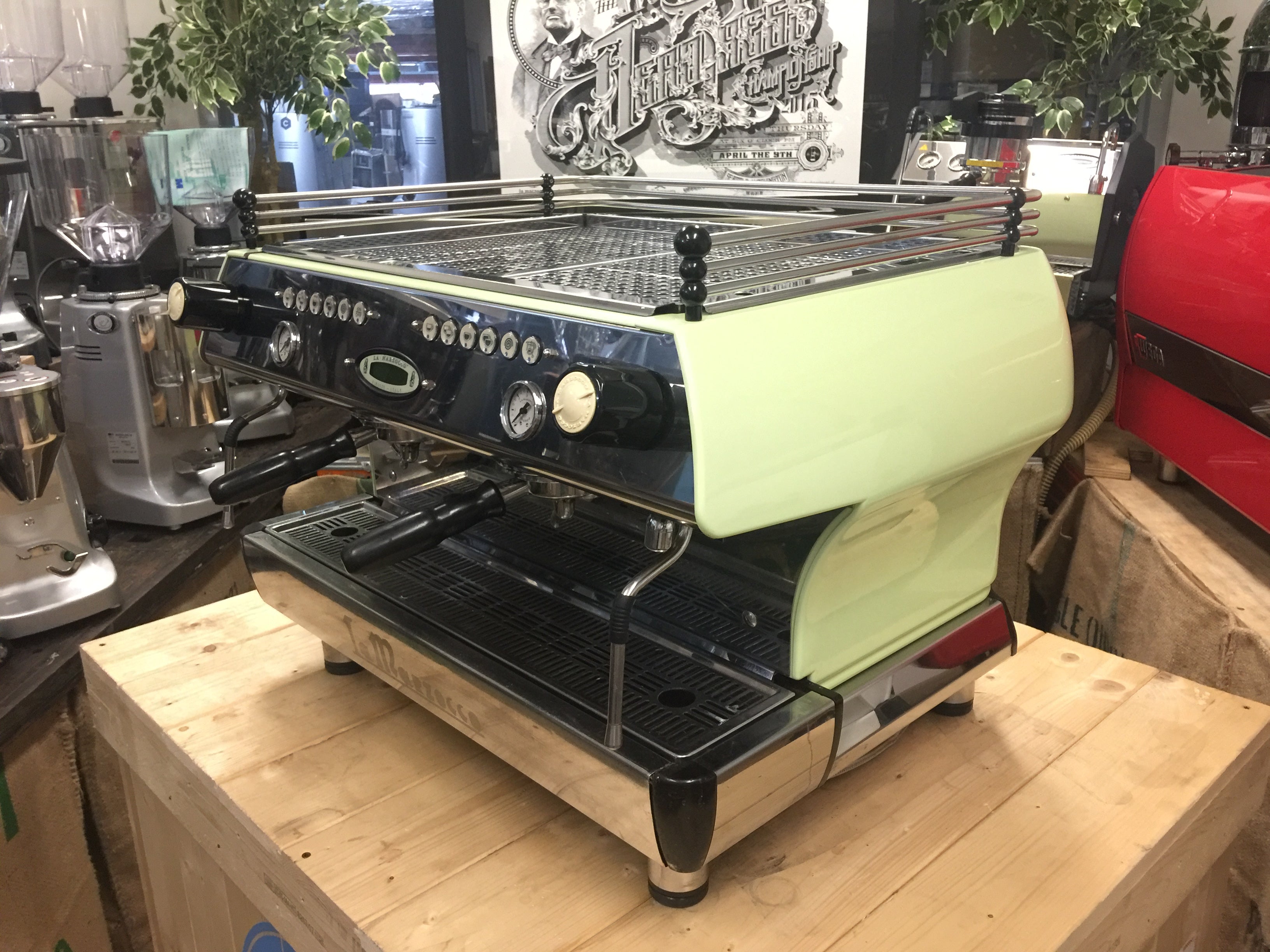 La Marzocco FB80 2 Group Duck Egg Green Espresso Coffee Machine - Used