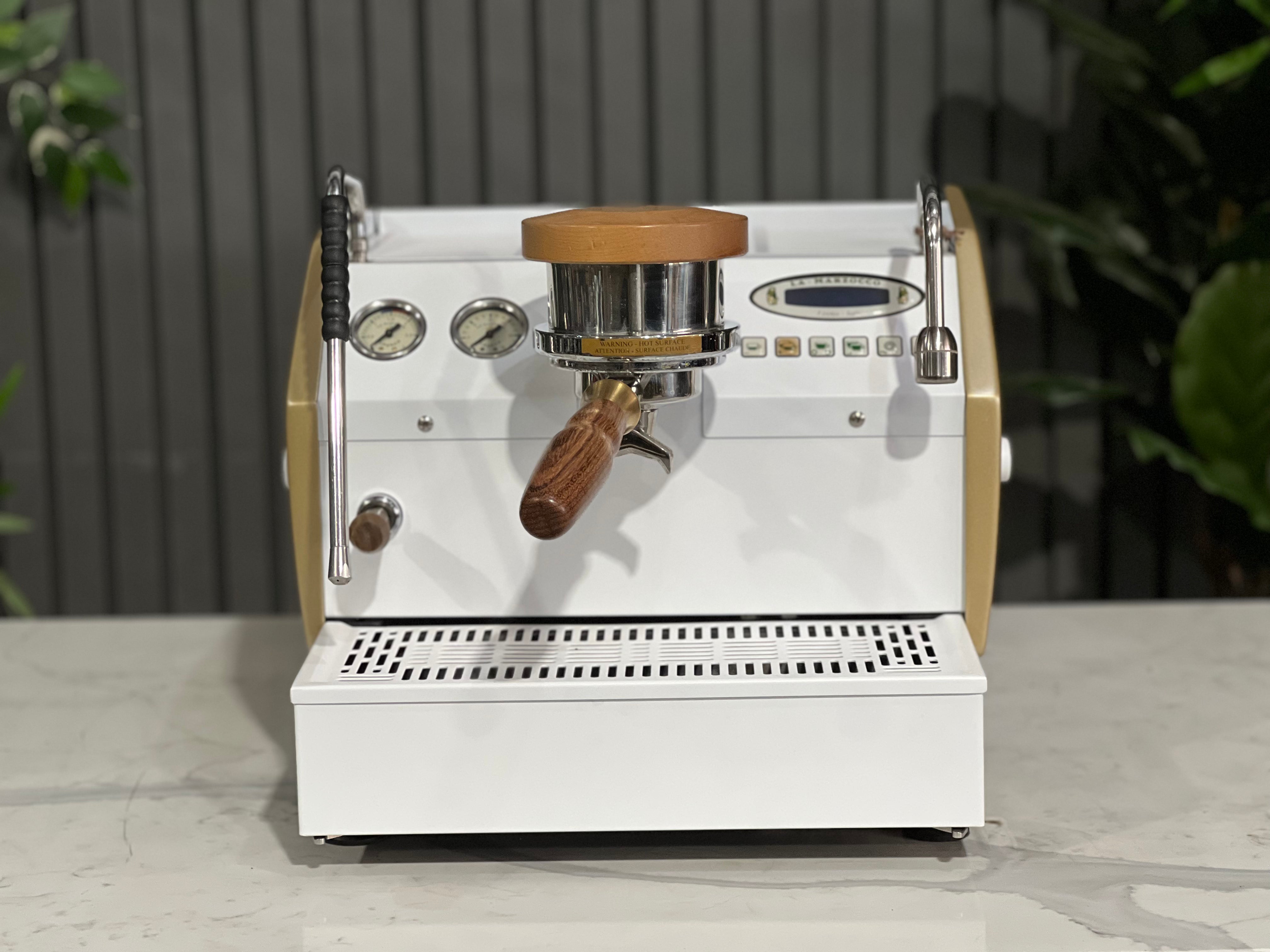 La Marzocco Gs3 Av 1 Group Espresso Coffee Machine White , Gold & Timber