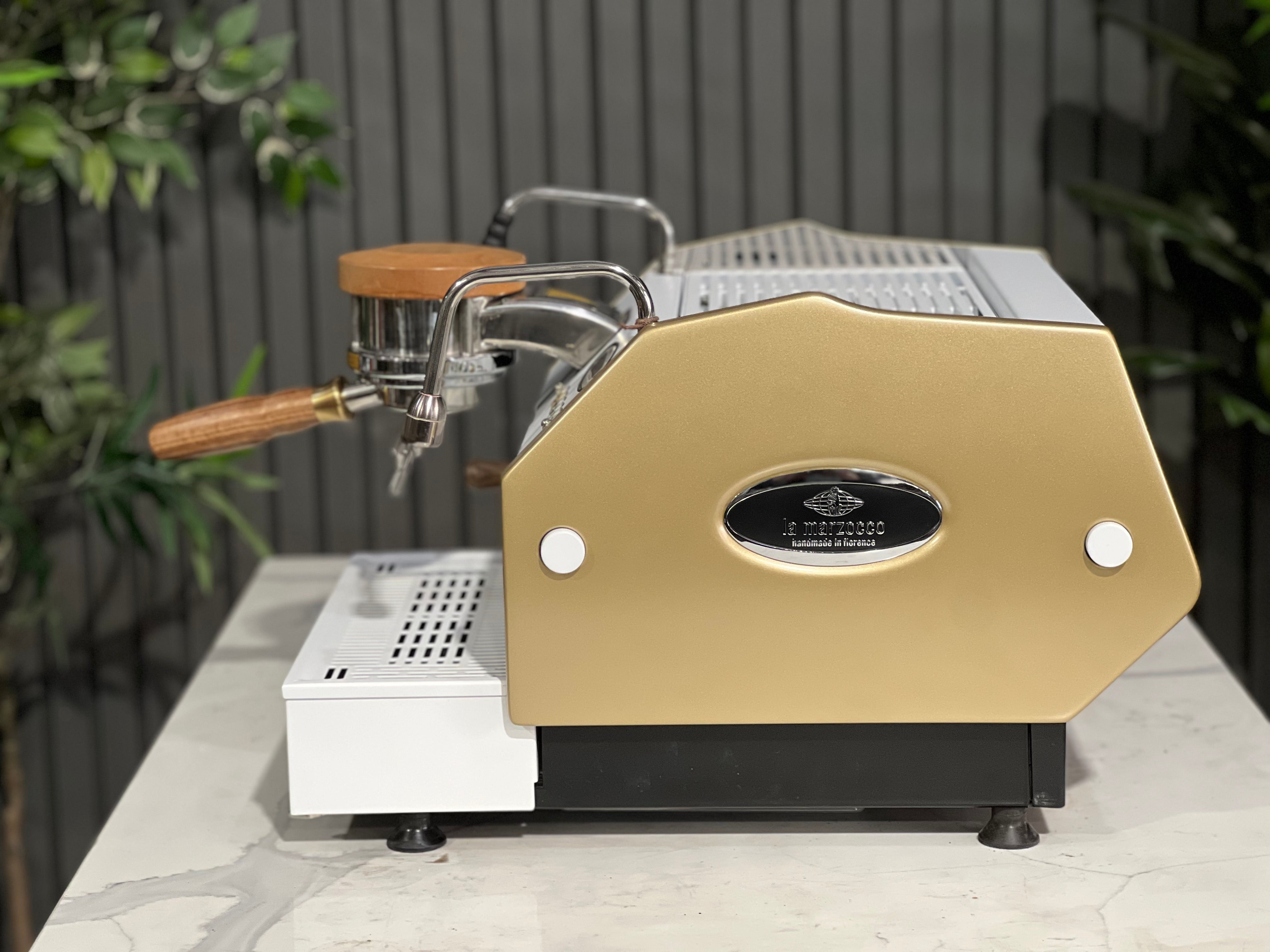 La Marzocco Gs3 Av 1 Group Espresso Coffee Machine White , Gold & Timber