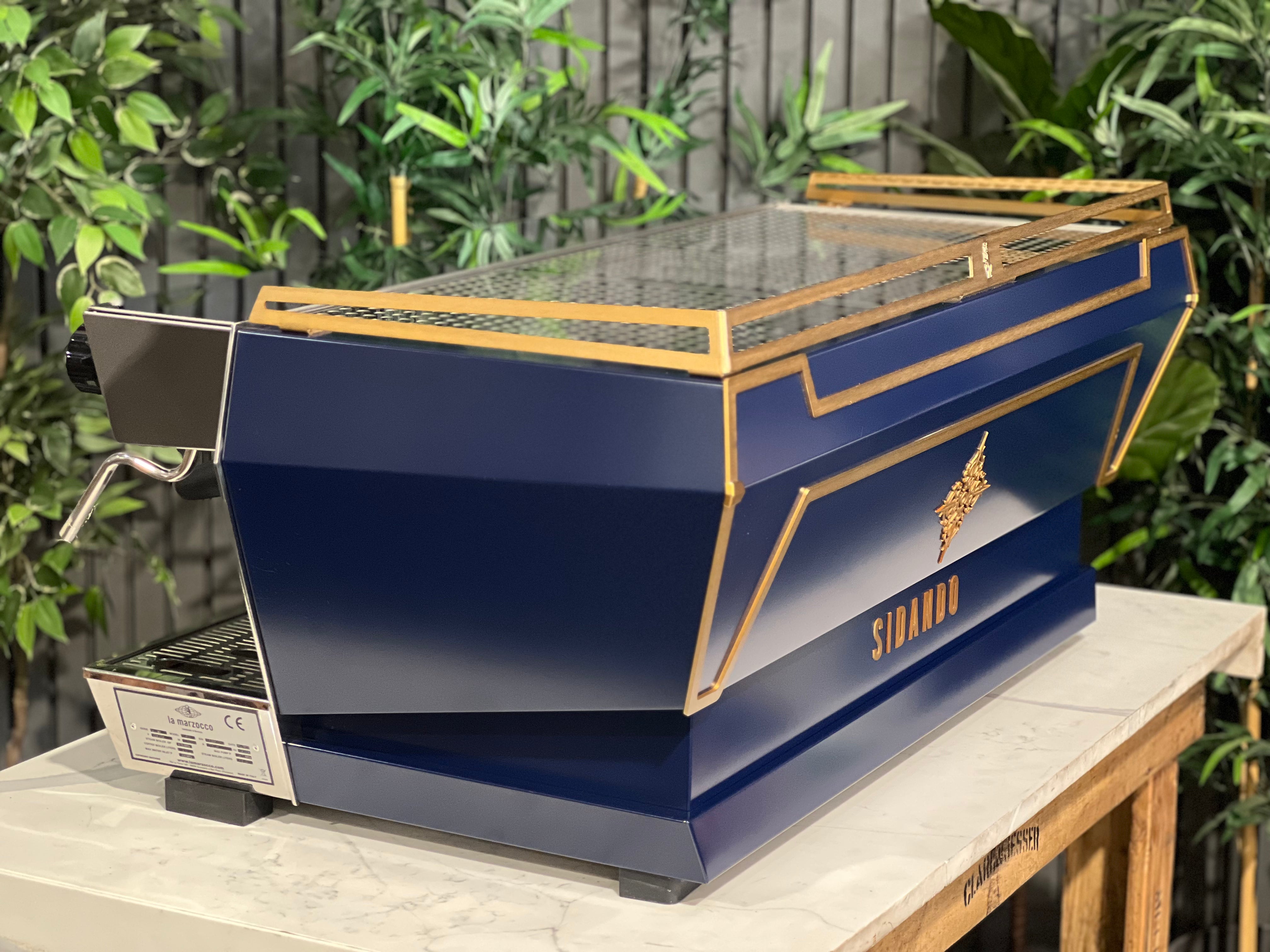 La Marzocco KB90 3 Group Coffee Machine Blue & Gold