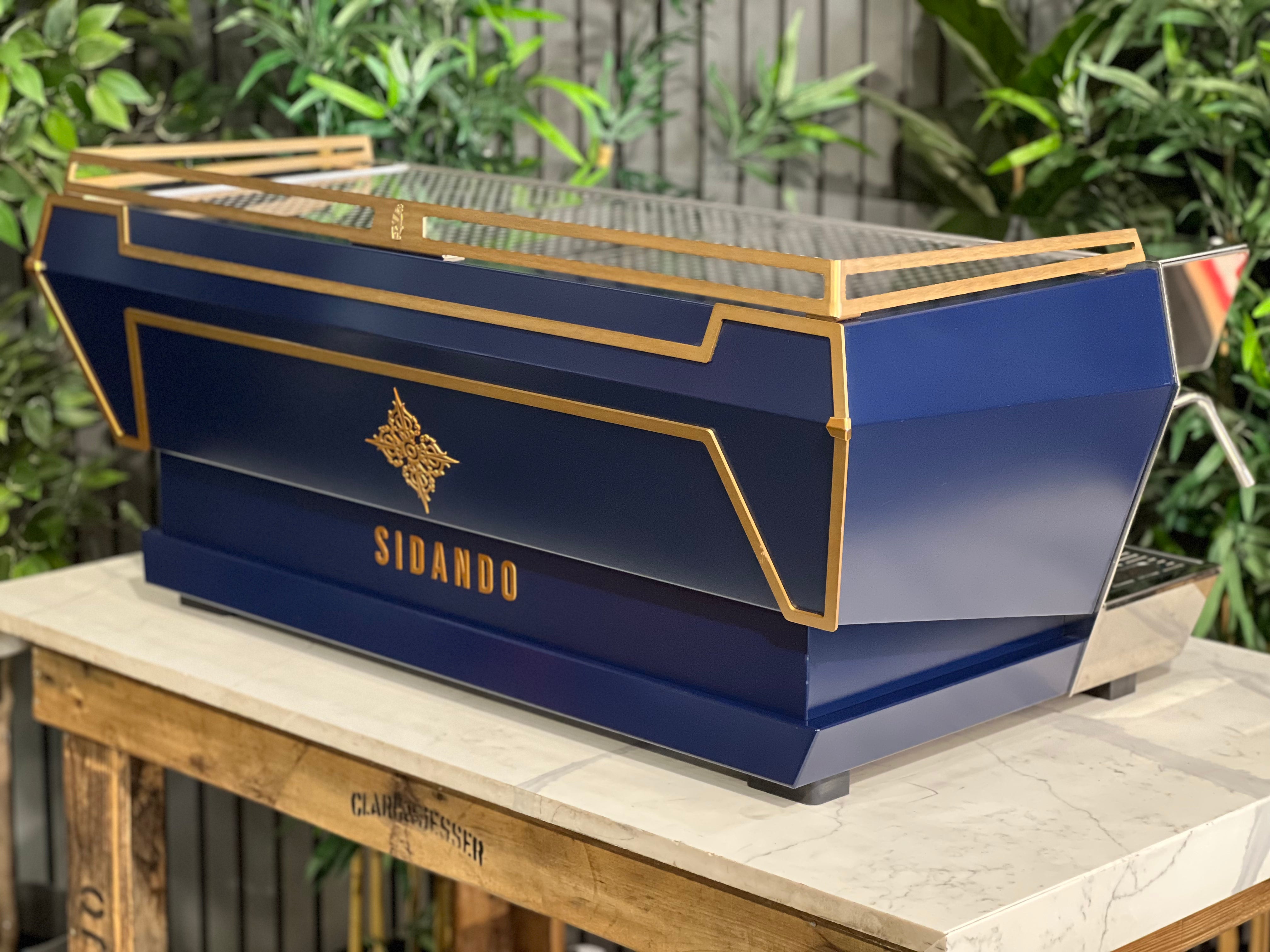 La Marzocco KB90 3 Group Coffee Machine Blue & Gold