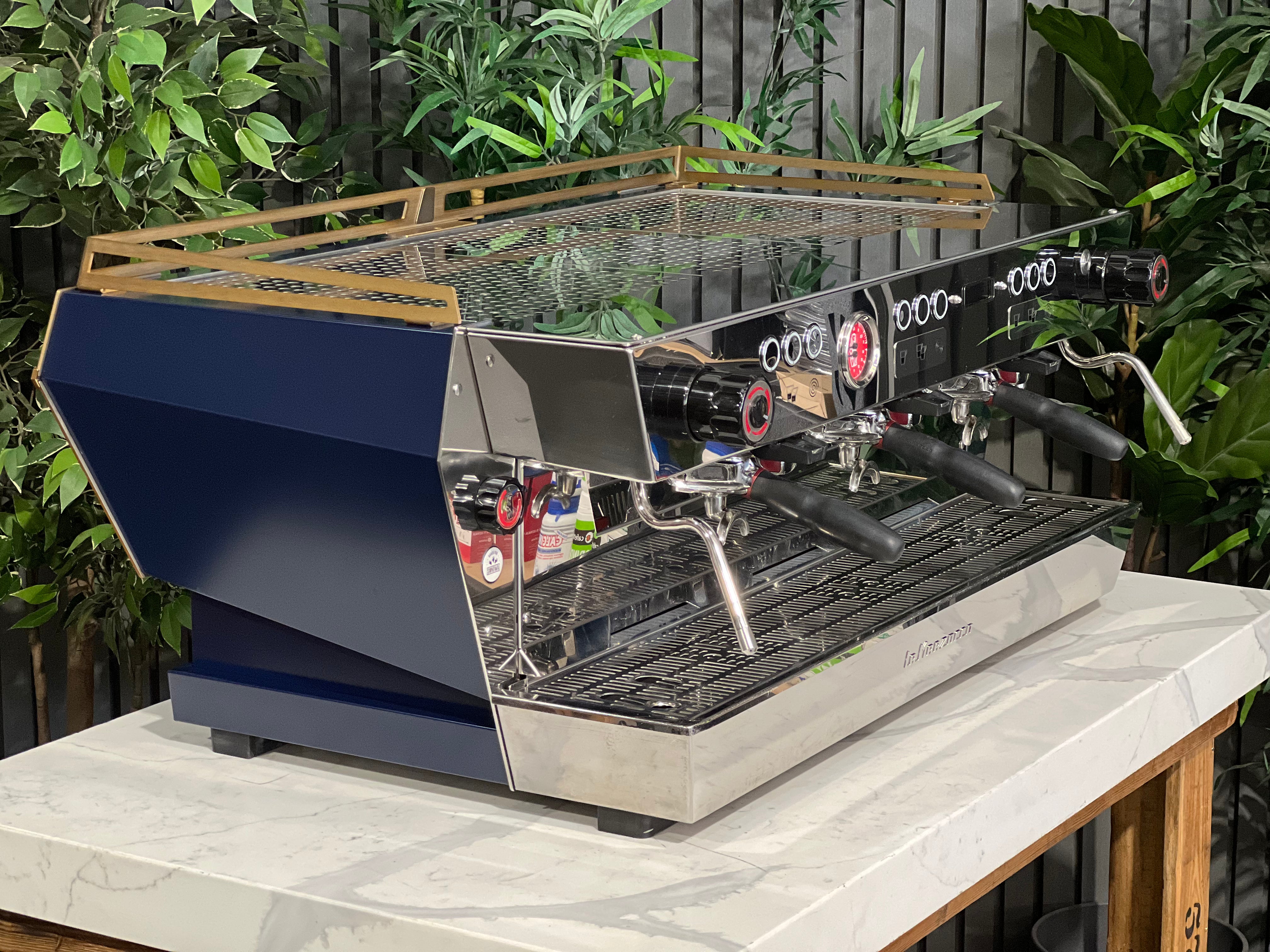 La Marzocco KB90 3 Group Coffee Machine Blue & Gold