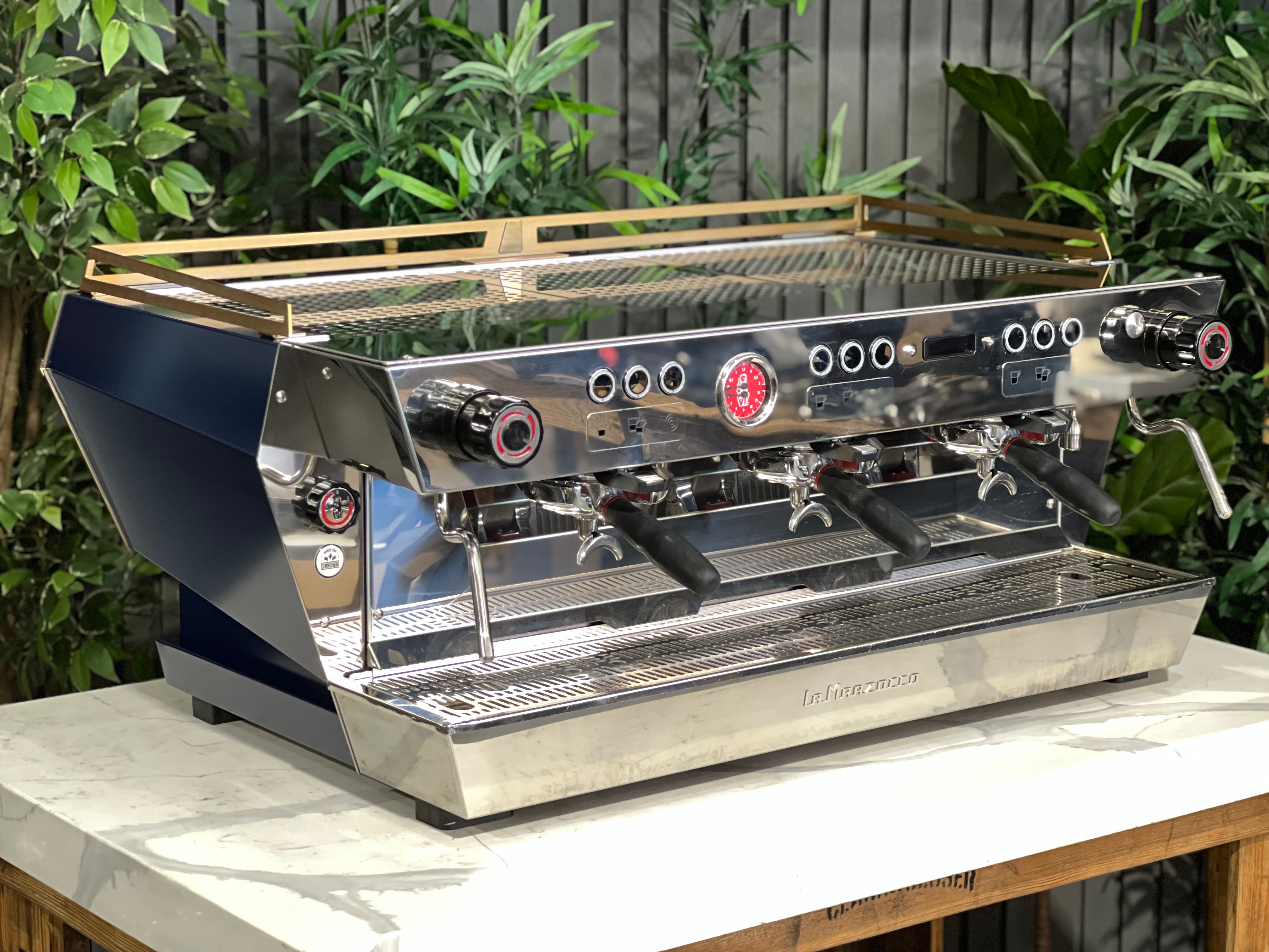 La Marzocco KB90 3 Group Coffee Machine Blue & Gold