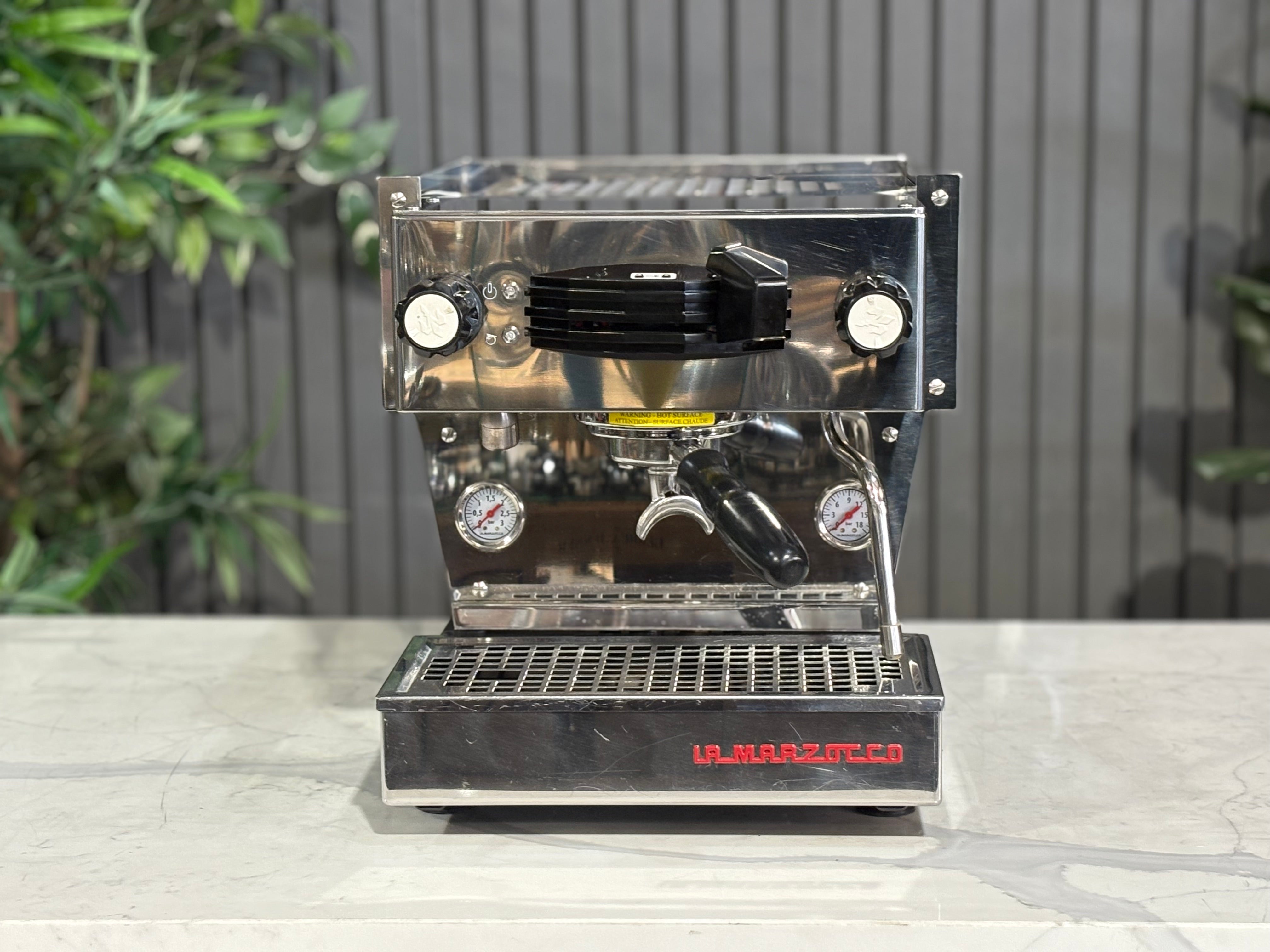 La Marzocco Linea Mini MP 1 Group Coffee Machine Stainless - Used on display with polished stainless steel finish.