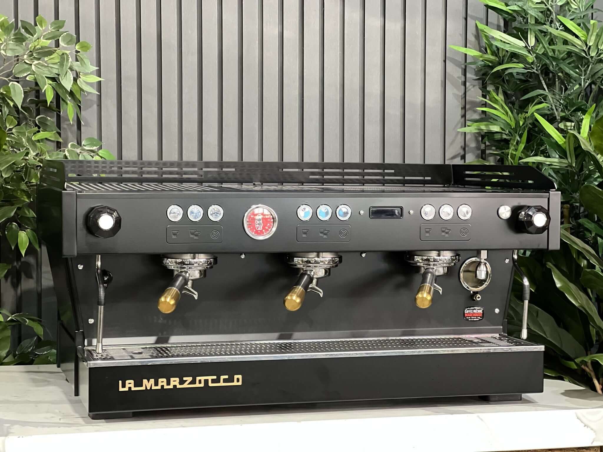 La Marzocco Linea PB 3 Group Black with Gold Pesado & Gold Logo - Used