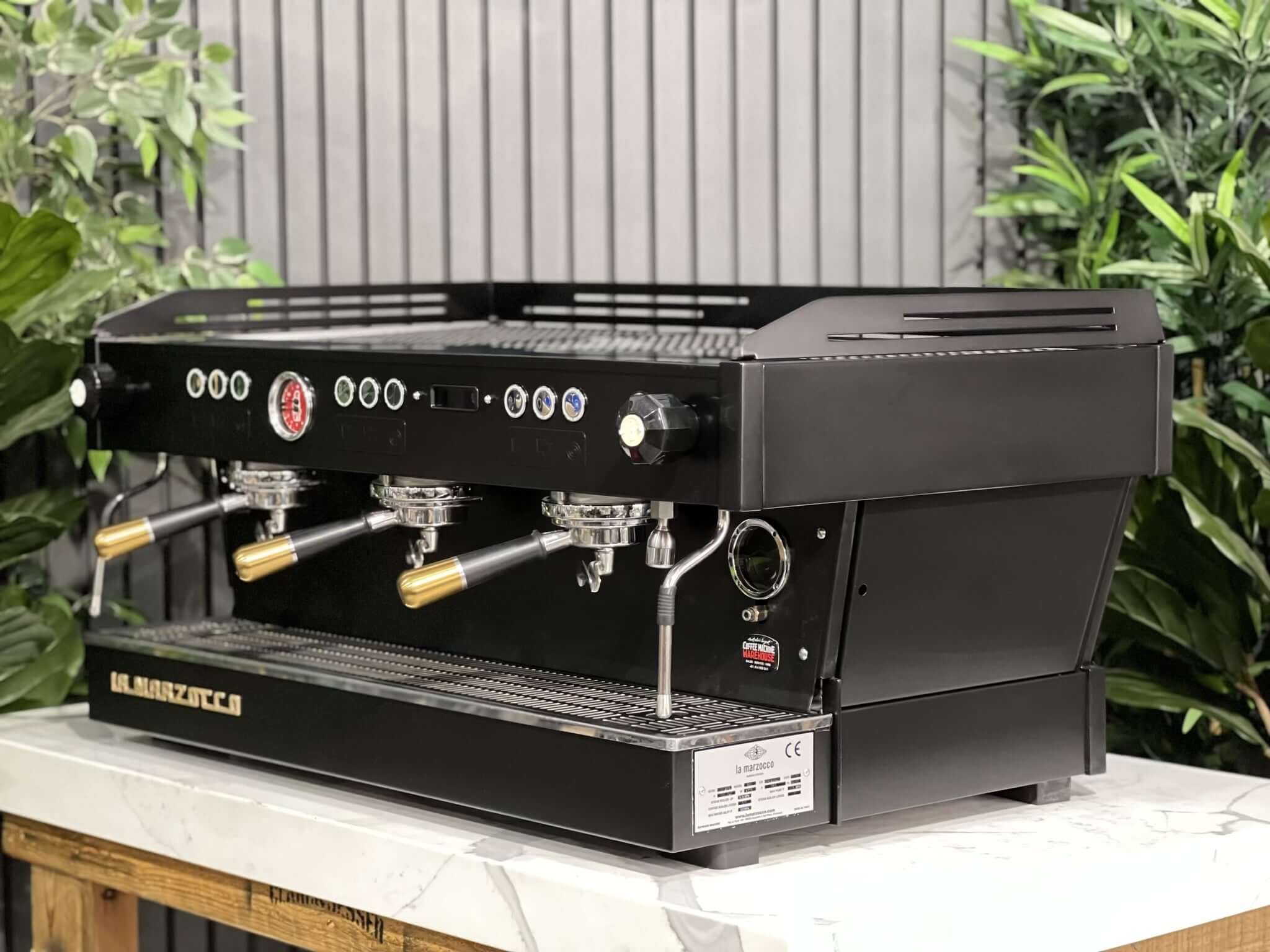 La Marzocco Linea PB 3 Group Black with Gold Pesado & Gold Logo - Used